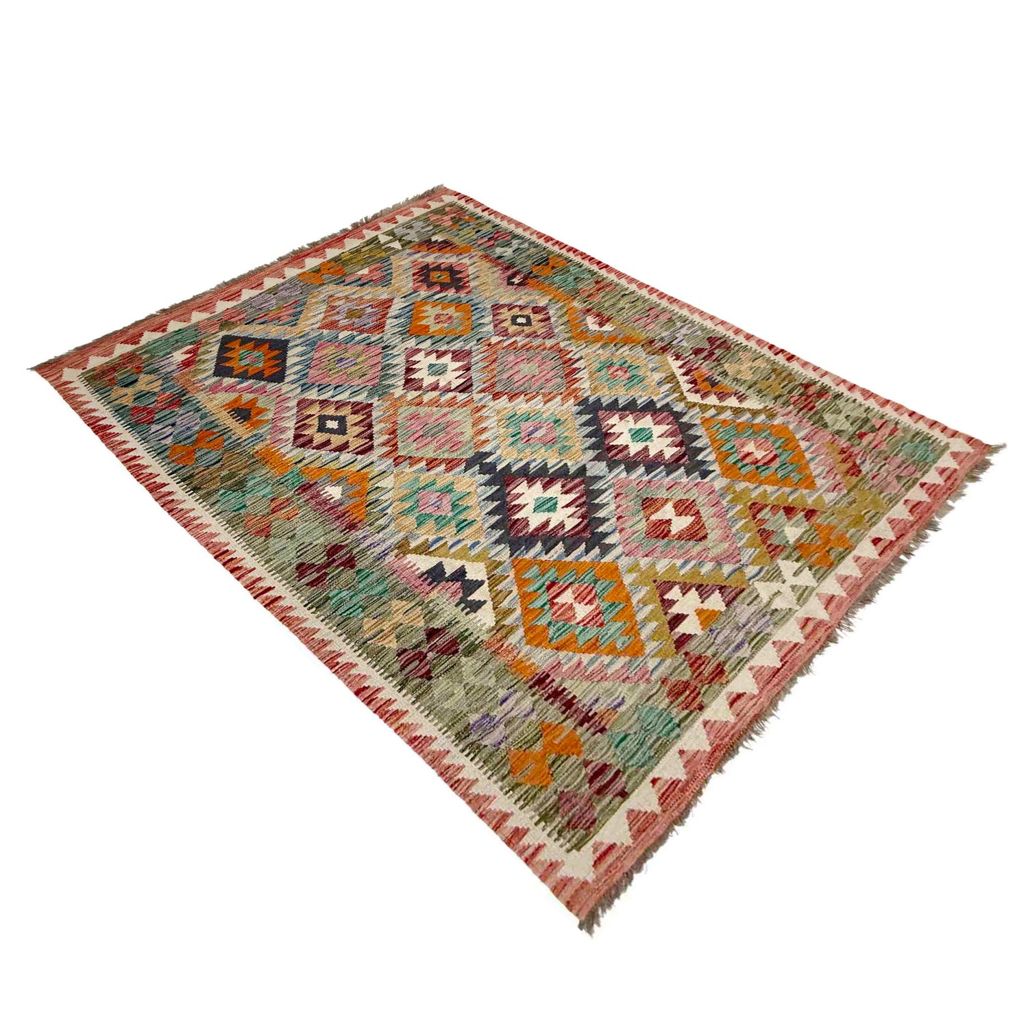 Handmade Multi Kilim Geometric 5x8 ft