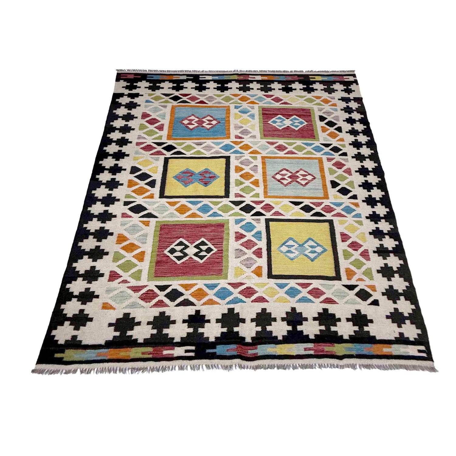 Handmade Multi Kilim Geometric 5x8 ft