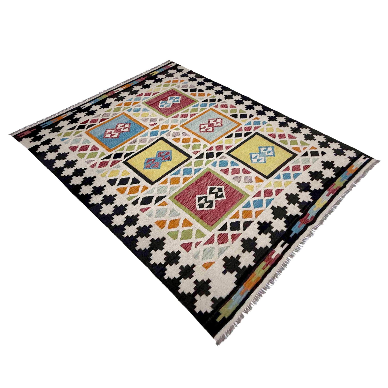 Handmade Multi Kilim Geometric 5x8 ft