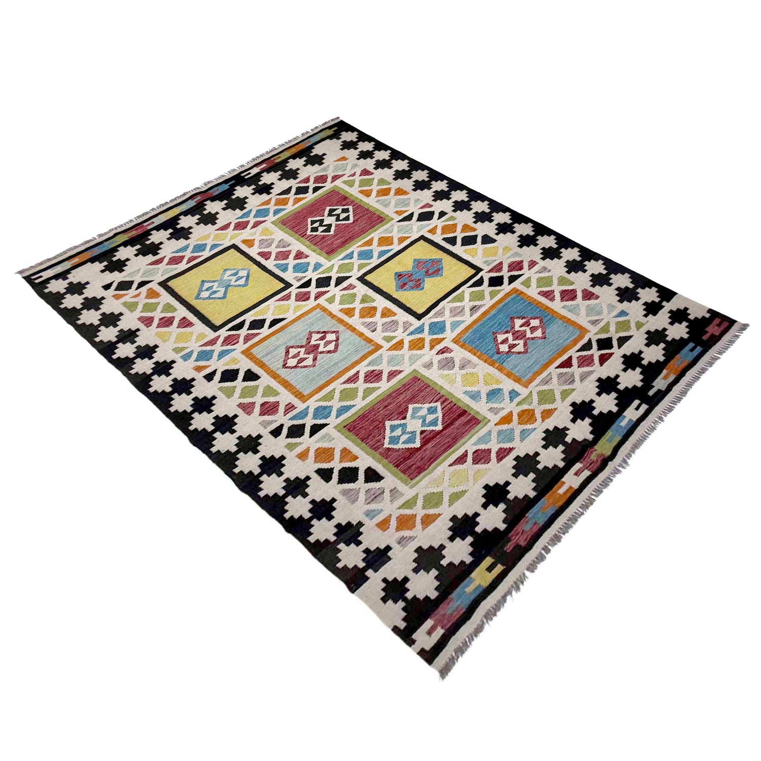 Handmade Multi Kilim Geometric 5x8 ft