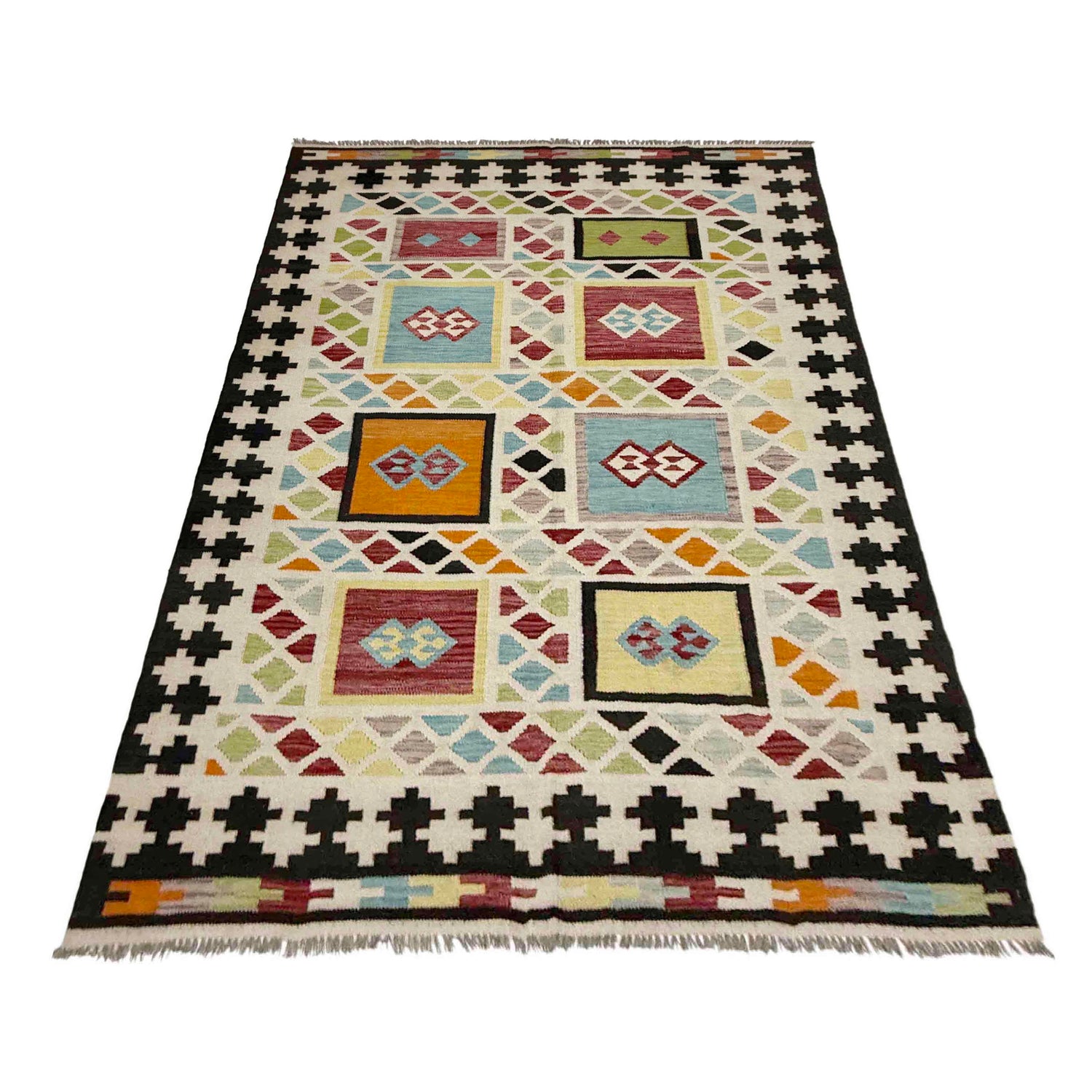 Handmade Multi Kilim Geometric 5x8 ft