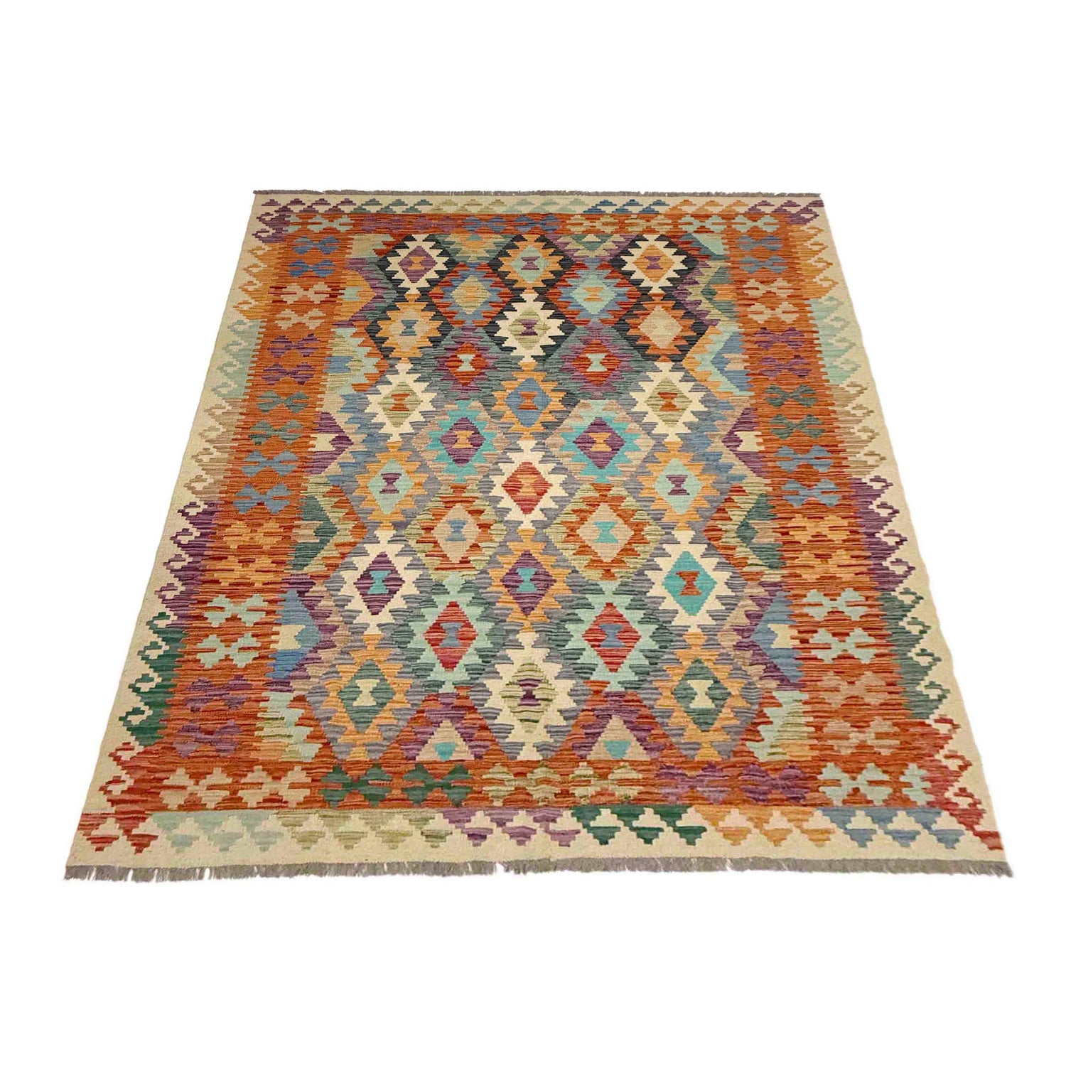 Handmade Multi Kilim Geometric 5x8 ft