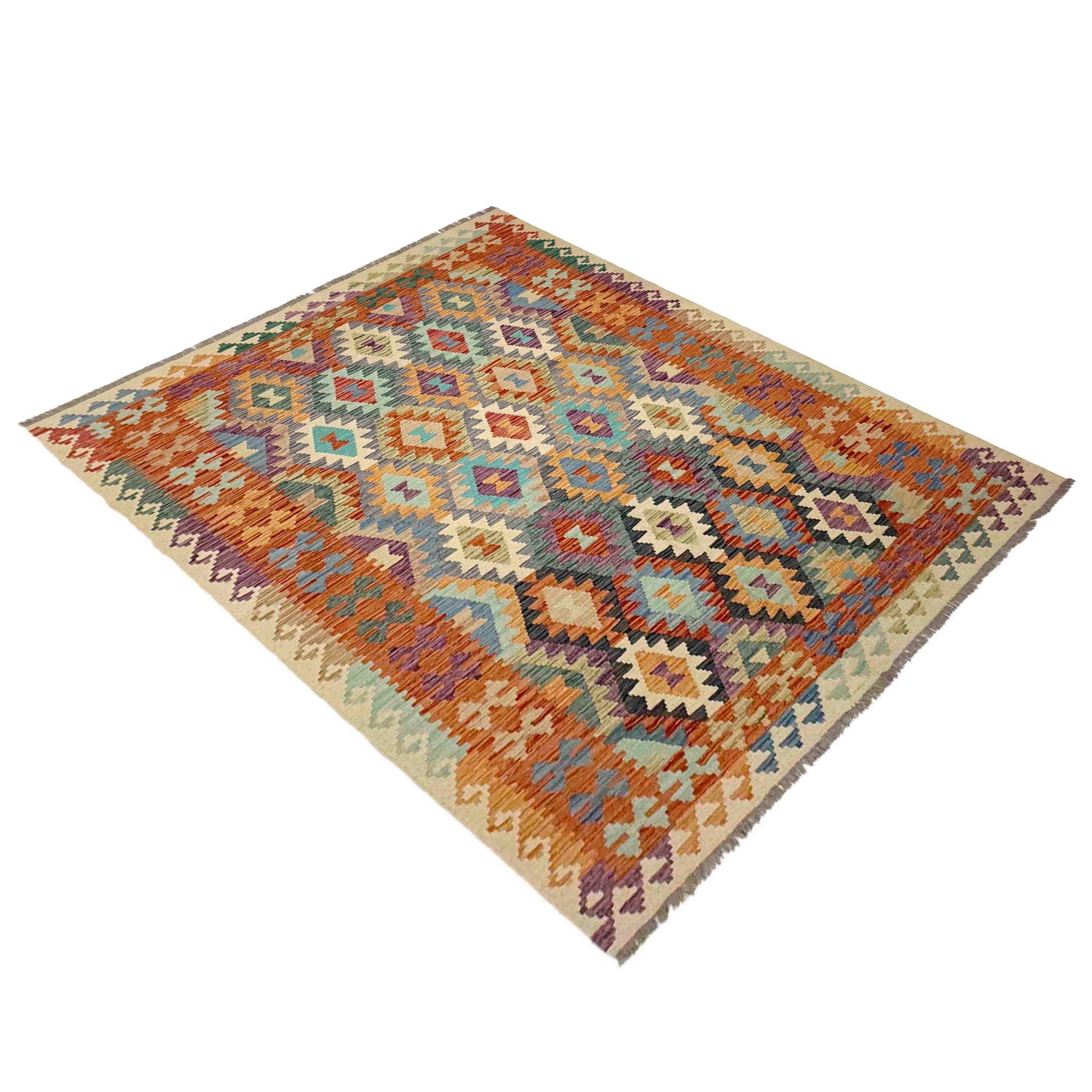 Handmade Multi Kilim Geometric 5x8 ft