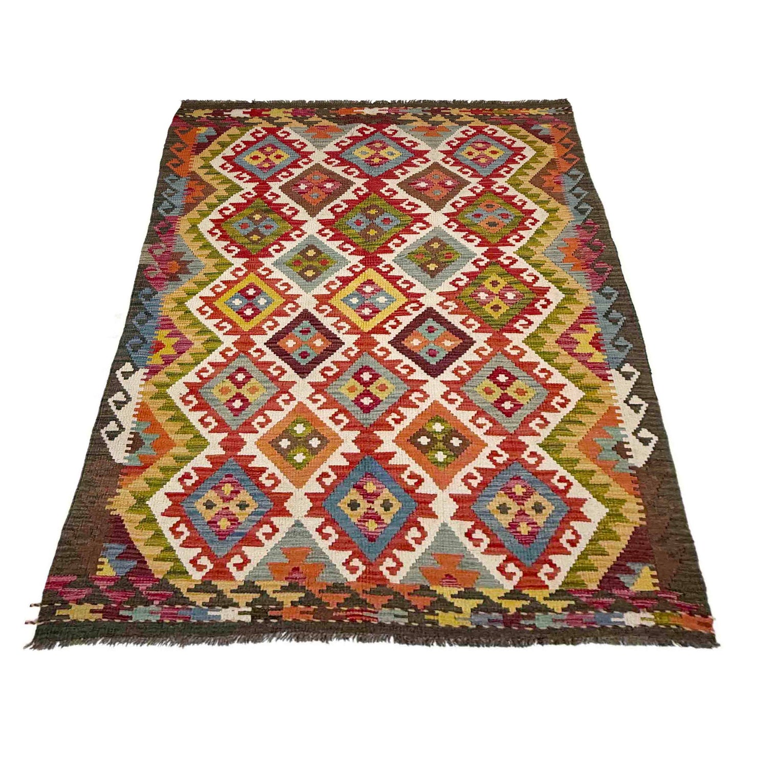 Handmade Multi Kilim Geometric 4x7 ft