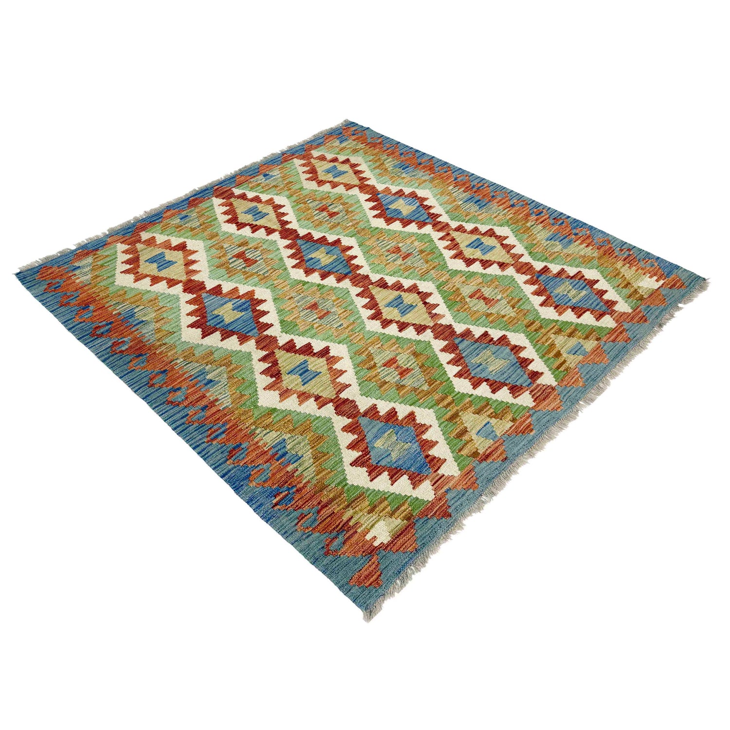 Handmade Multi Kilim Geometric 4x7 ft
