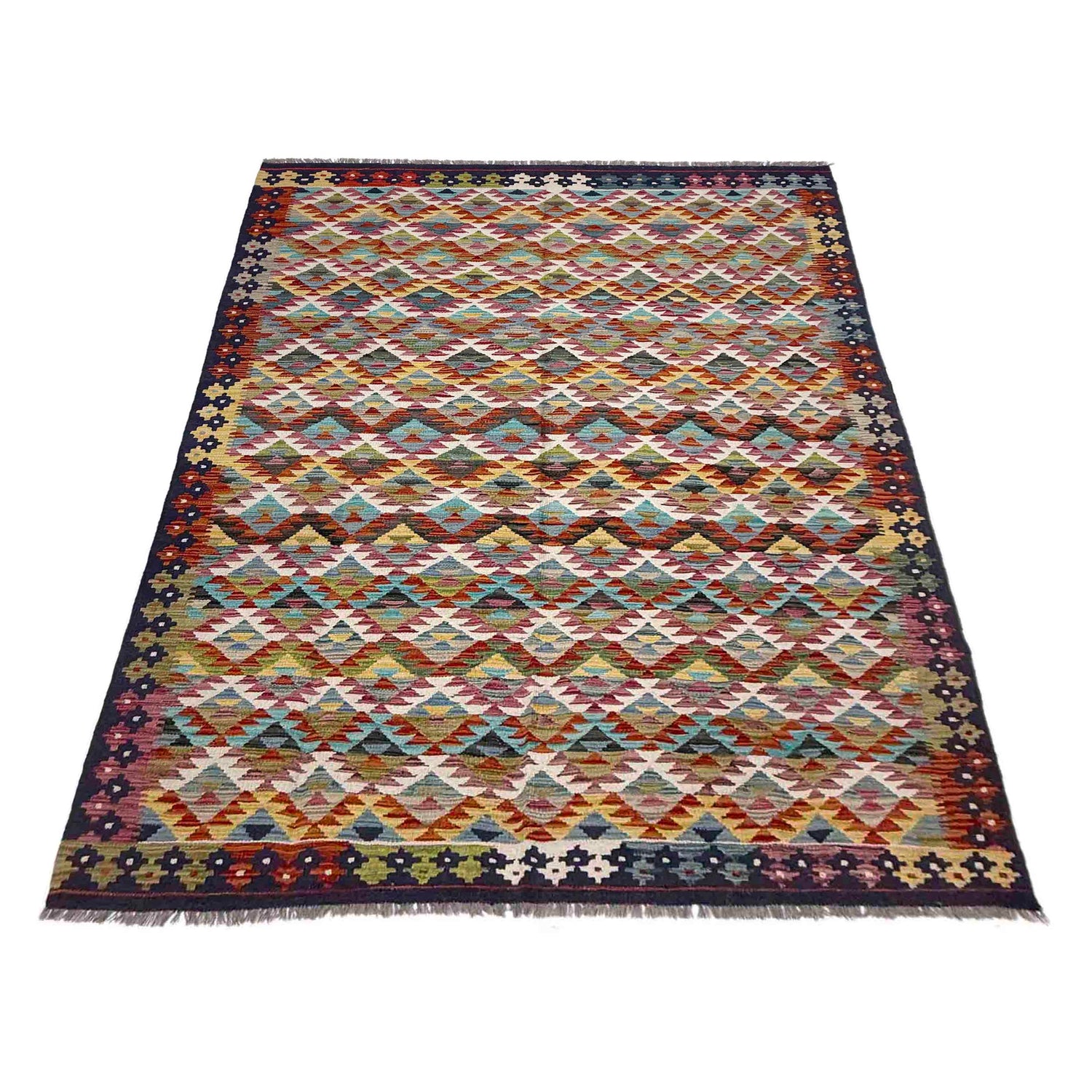 Handmade Multi Kilim Geometric 5x8 ft