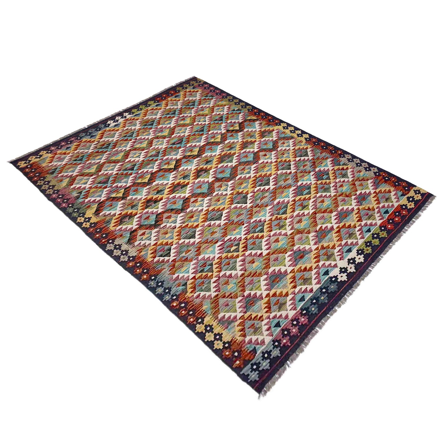 Handmade Multi Kilim Geometric 5x8 ft