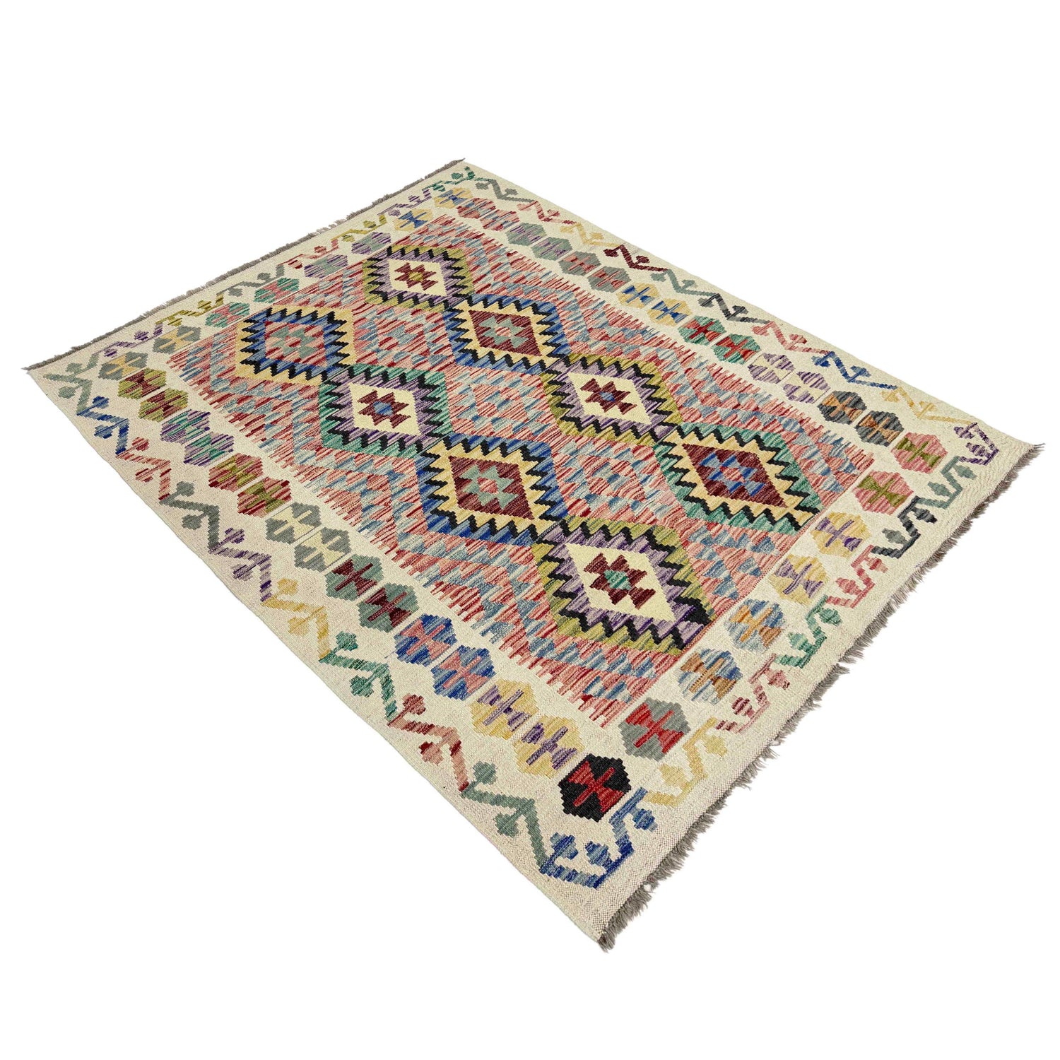Handmade Multi Kilim Geometric 4x7 ft
