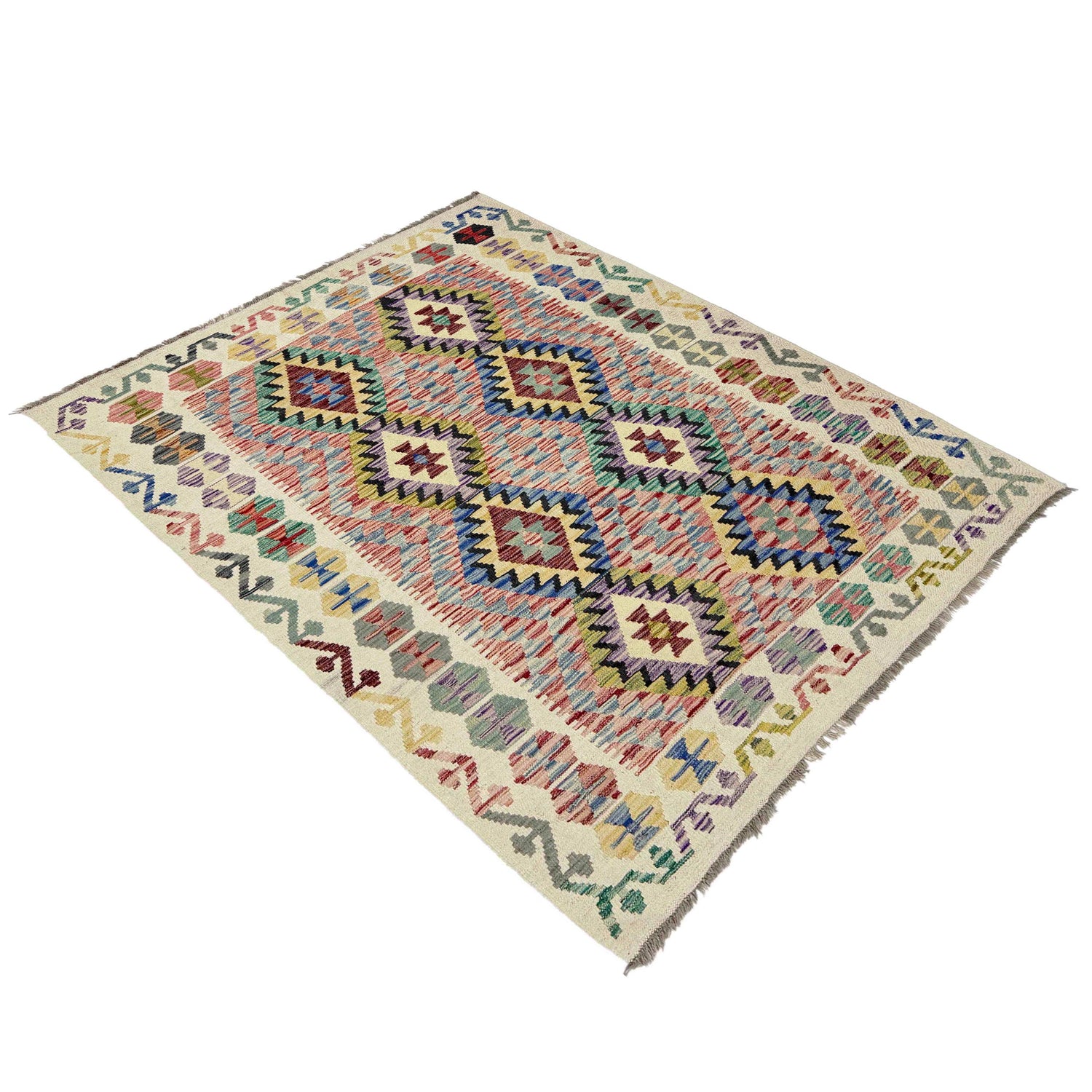Handmade Multi Kilim Geometric 4x7 ft