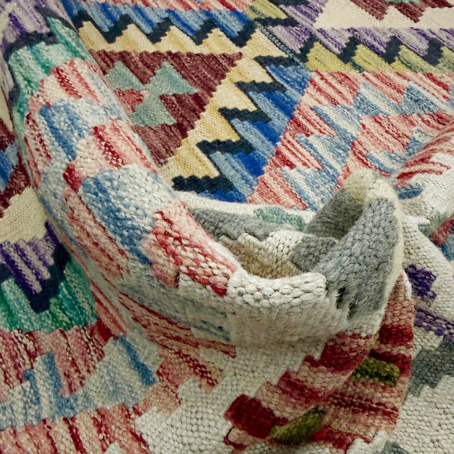 Handmade Multi Kilim Geometric 4x7 ft