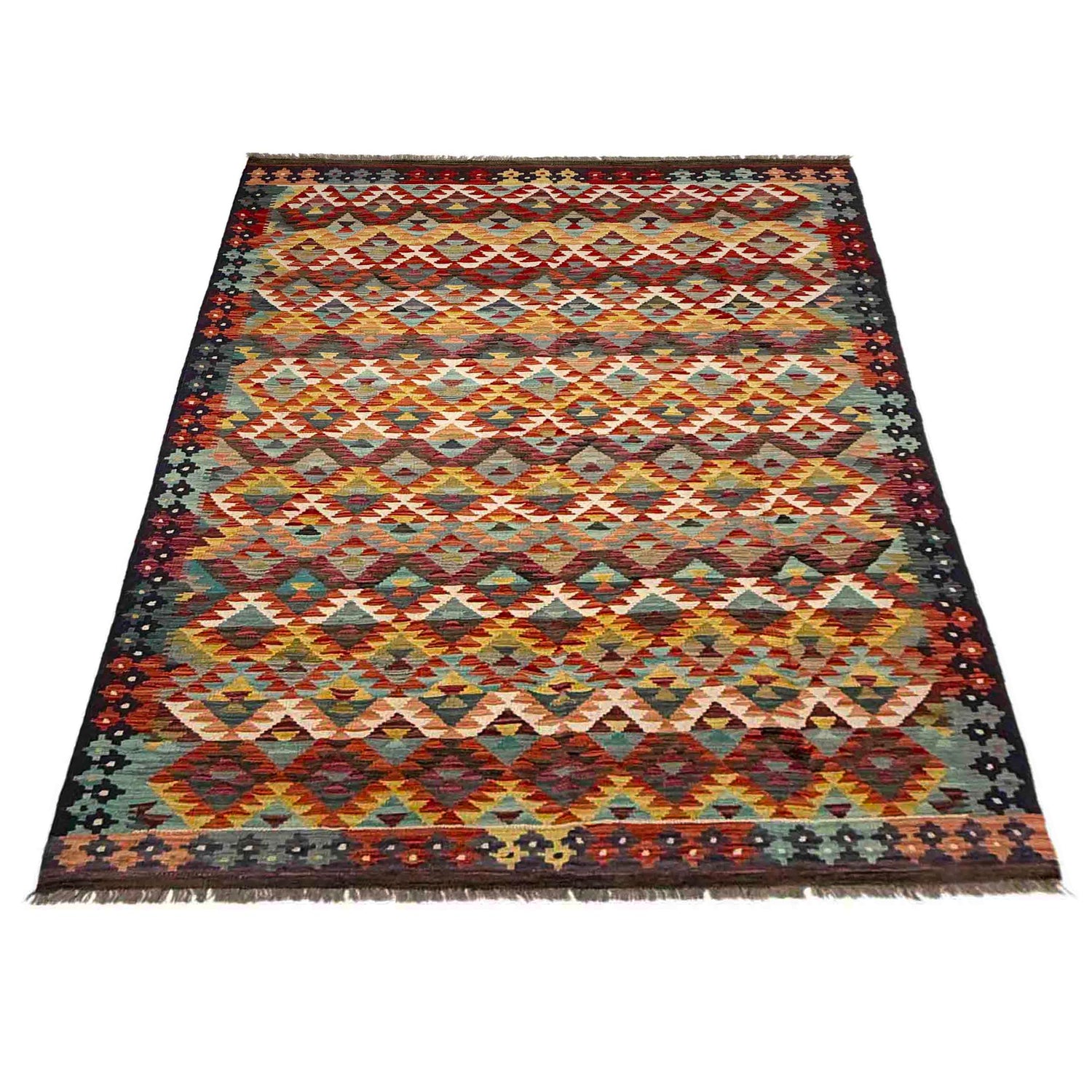 Handmade Multi Kilim Geometric 5x8 ft