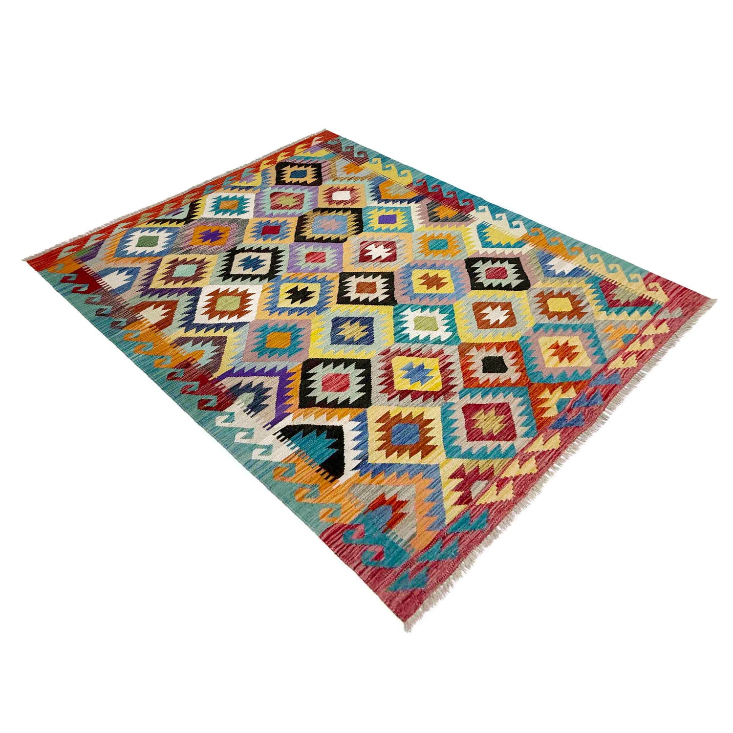 Handmade Multi Kilim Geometric 4x7 ft