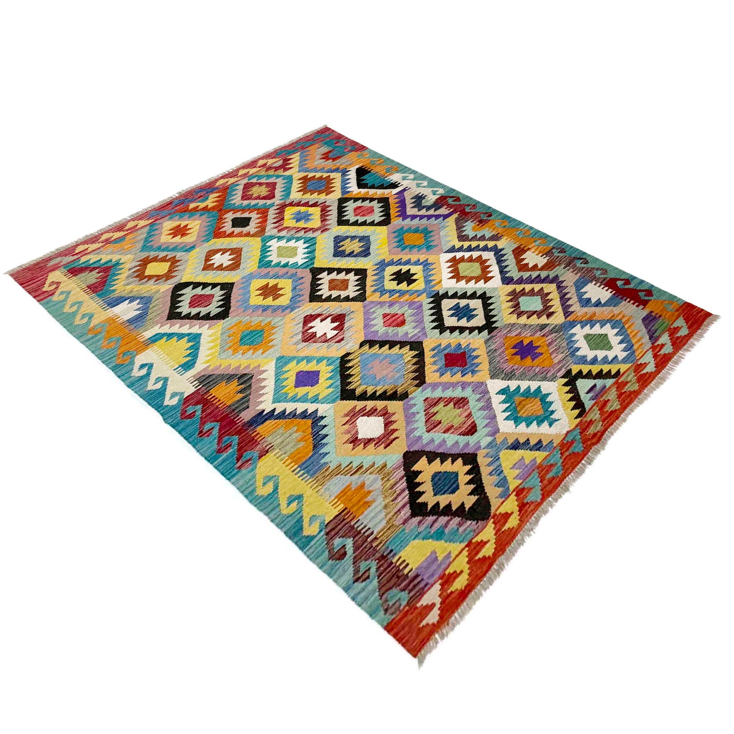 Handmade Multi Kilim Geometric 4x7 ft