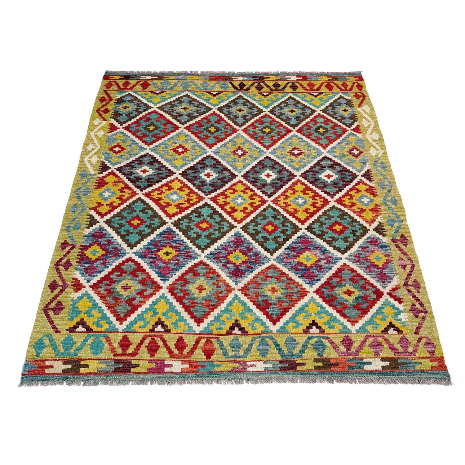 Handmade Multi Kilim Geometric 4x7 ft