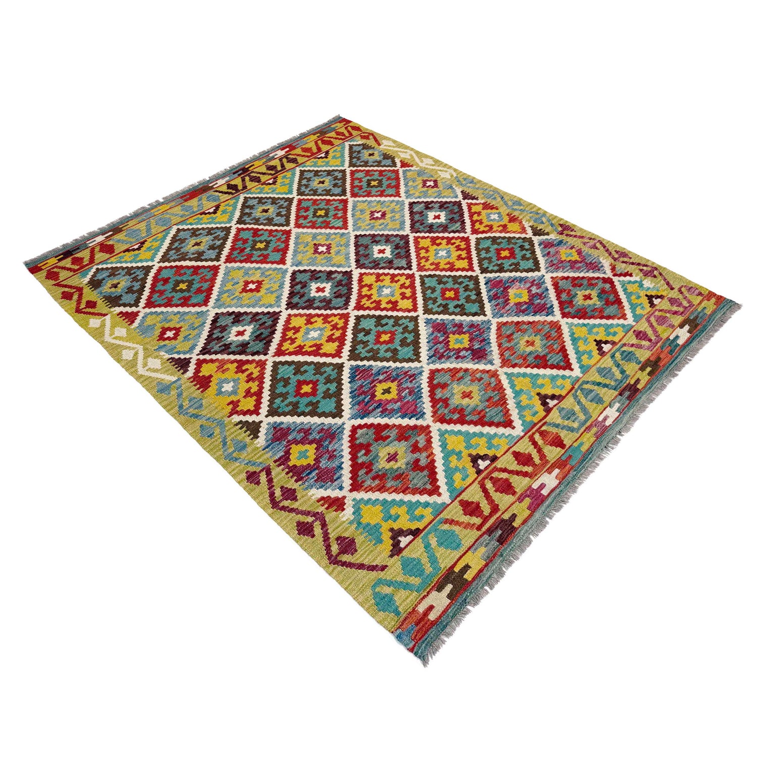 Handmade Multi Kilim Geometric 4x7 ft
