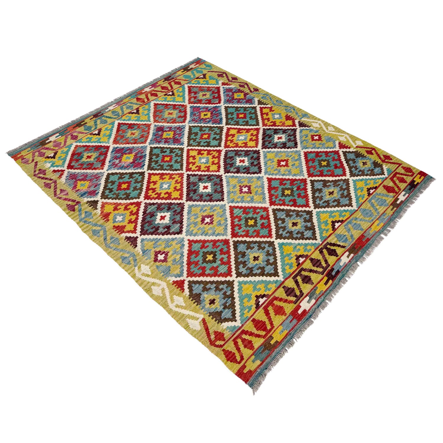 Handmade Multi Kilim Geometric 4x7 ft
