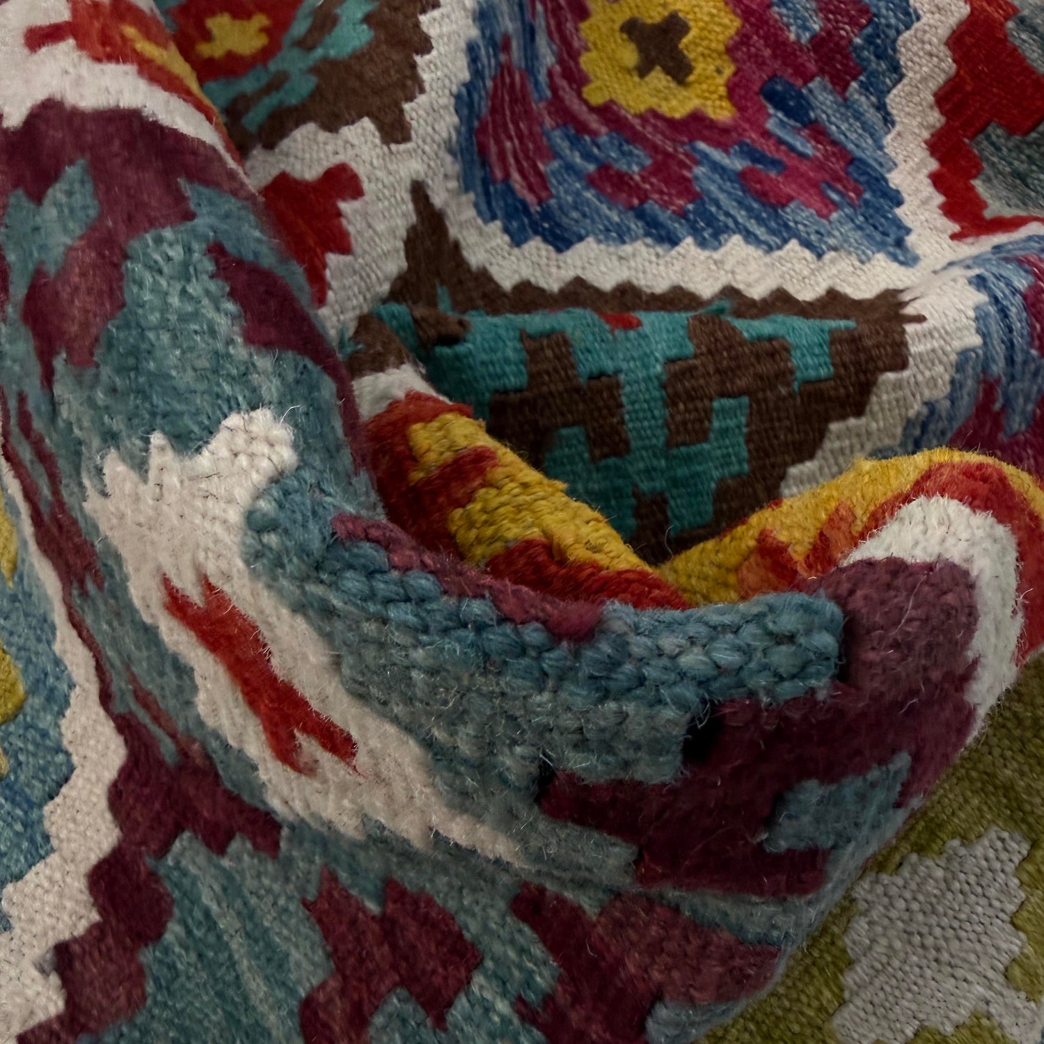 Handmade Multi Kilim Geometric 4x7 ft