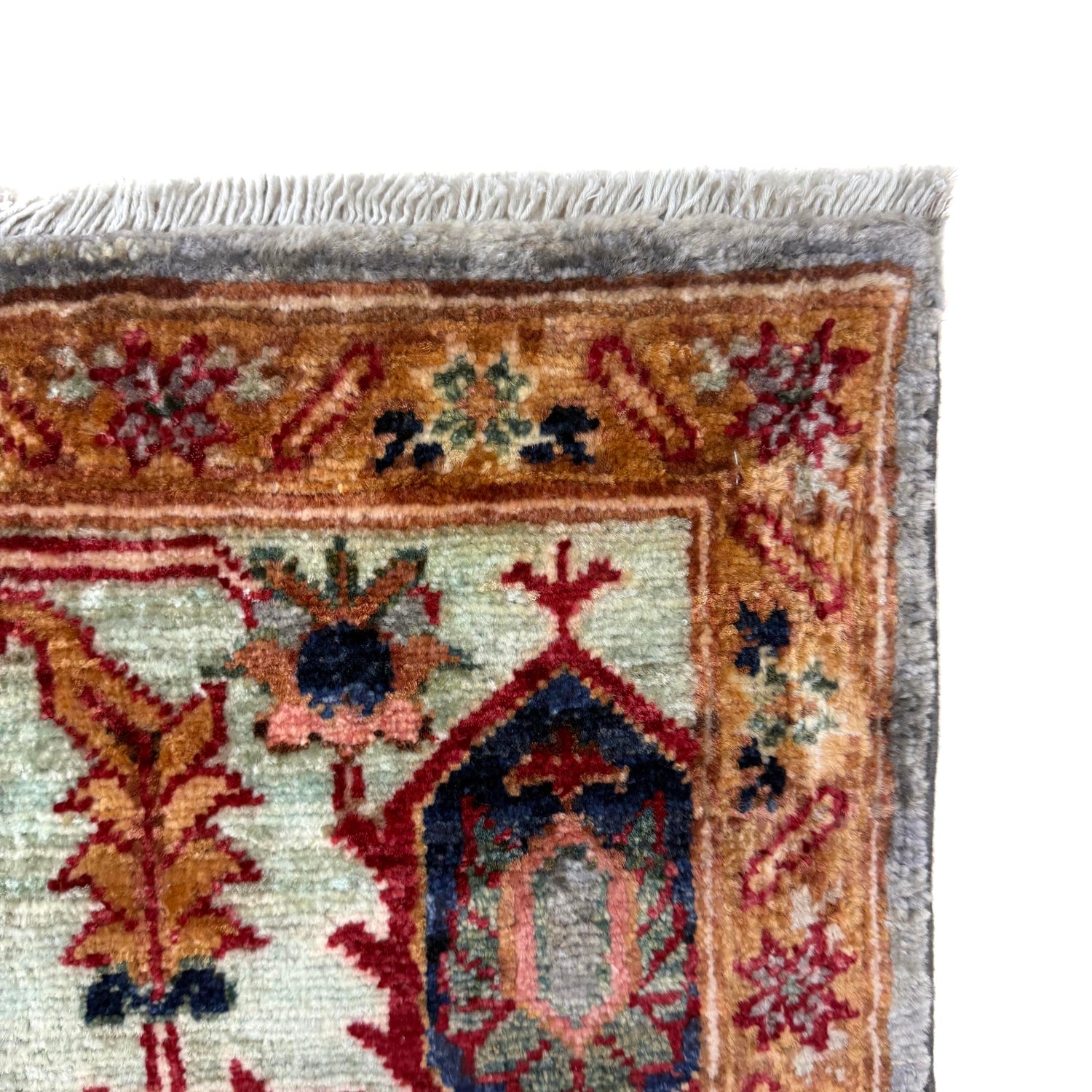 Hand-Knotted Gray Floral Sultani Area Rug – 6' 8" x 9' 9" ft (204 x 298 cm) | SKU: R39635
