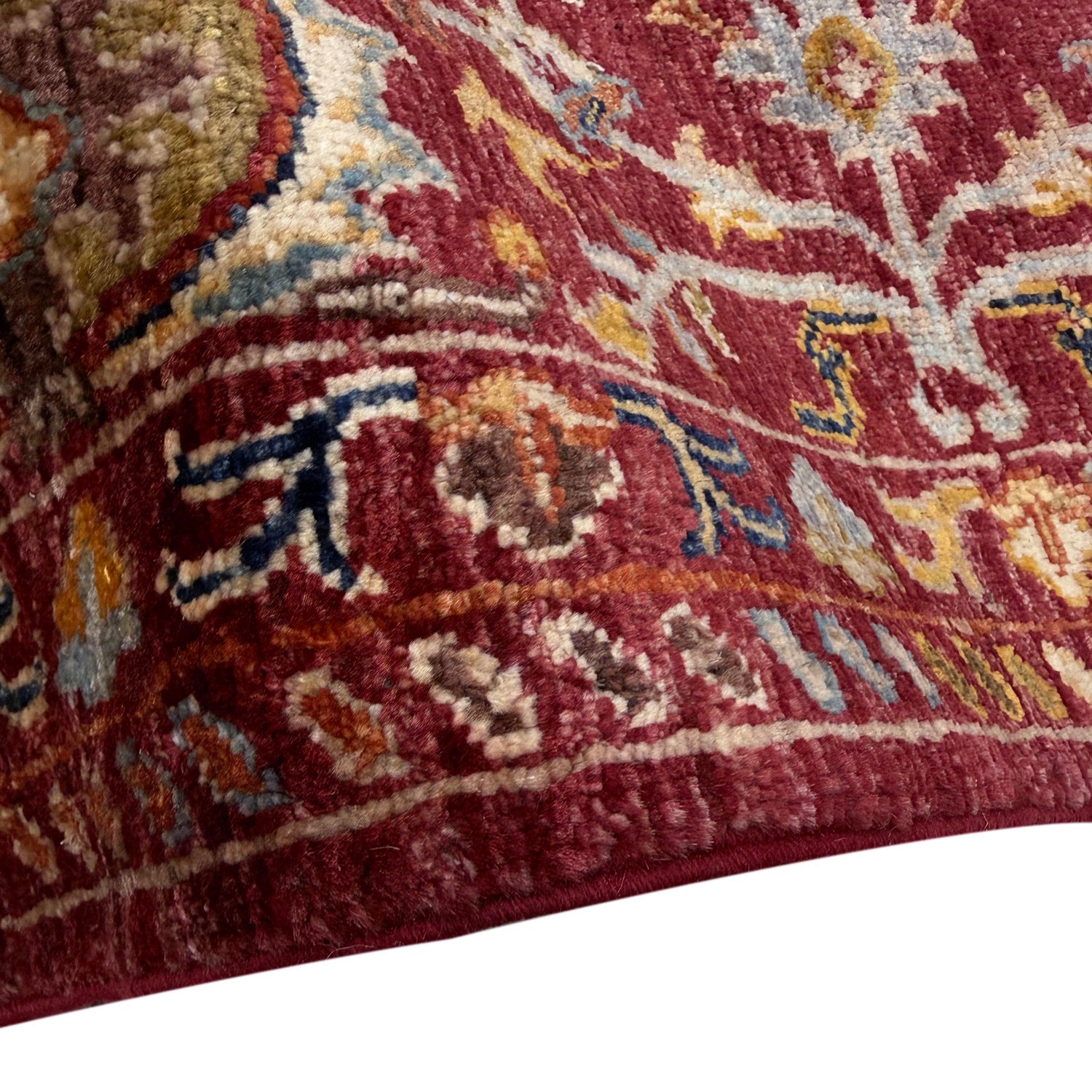 Hand-Knotted Red Floral Sultani Area Rug – 5' 8" x 7' 9" ft (172 x 237 cm) | SKU: R39636