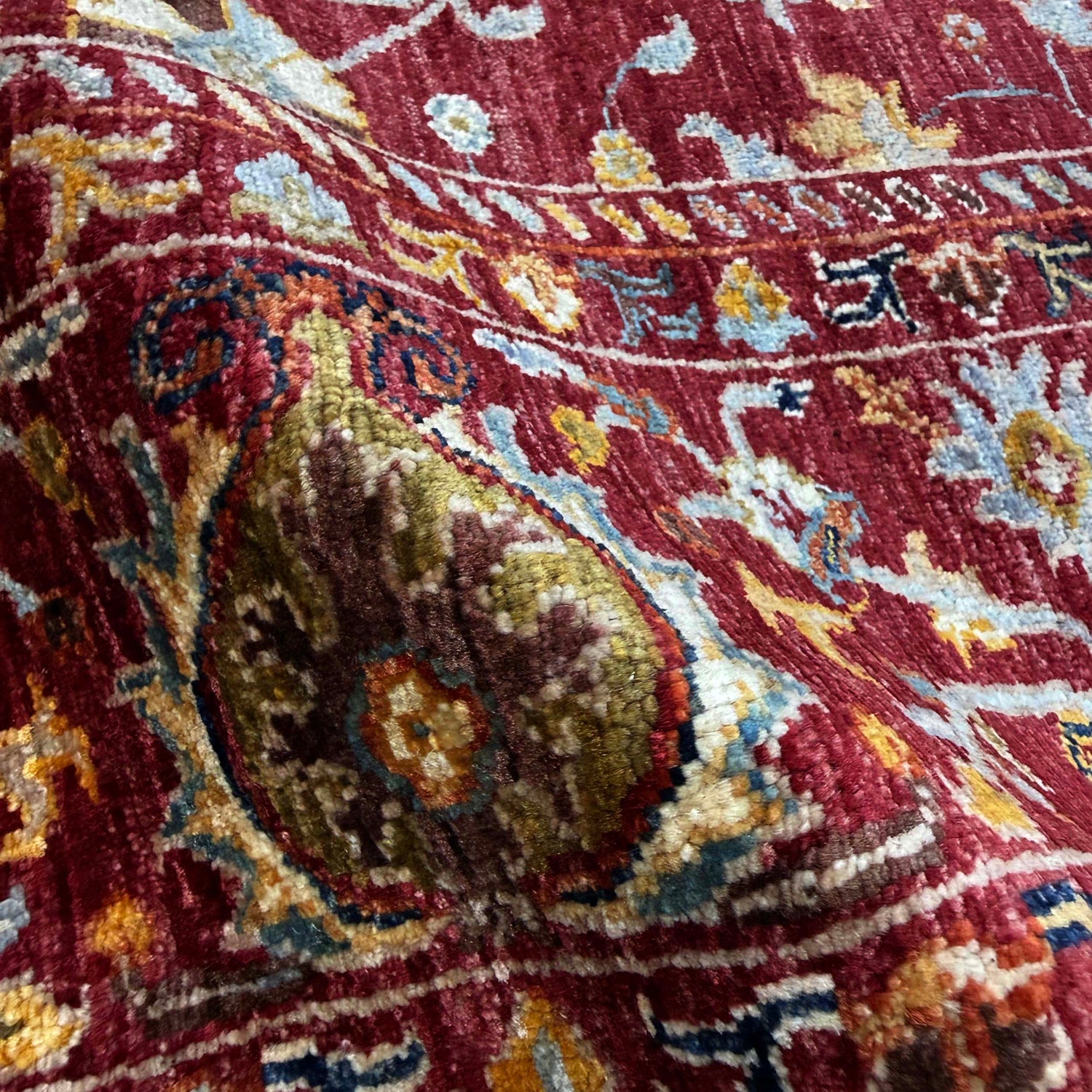 Hand-Knotted Red Floral Sultani Area Rug – 5' 8" x 7' 9" ft (172 x 237 cm) | SKU: R39636