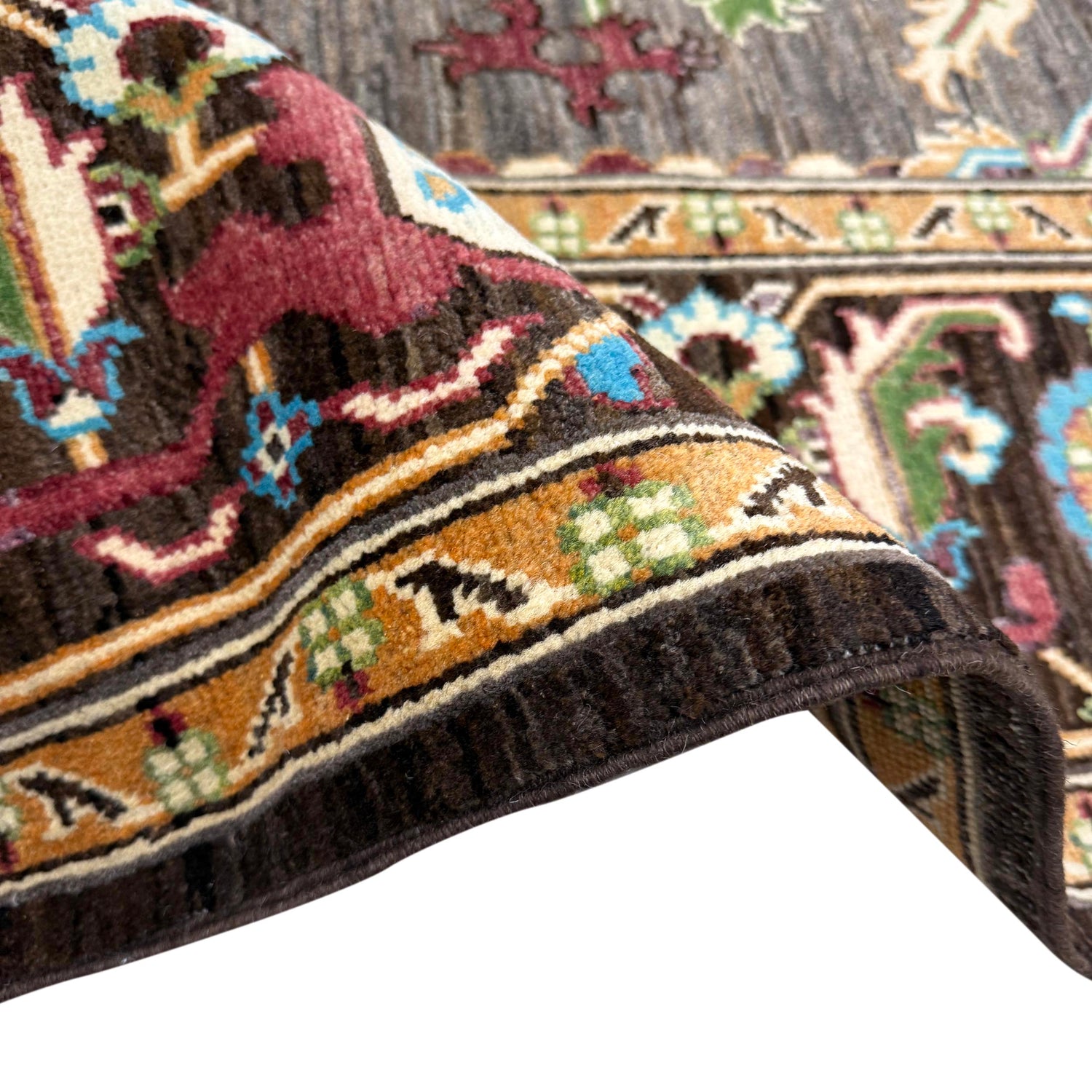 Hand-Knotted Multi Medallion Heriz Area Rug  – 6' 10" x 9' 7" ft (208 x 291 cm) | SKU: R39640