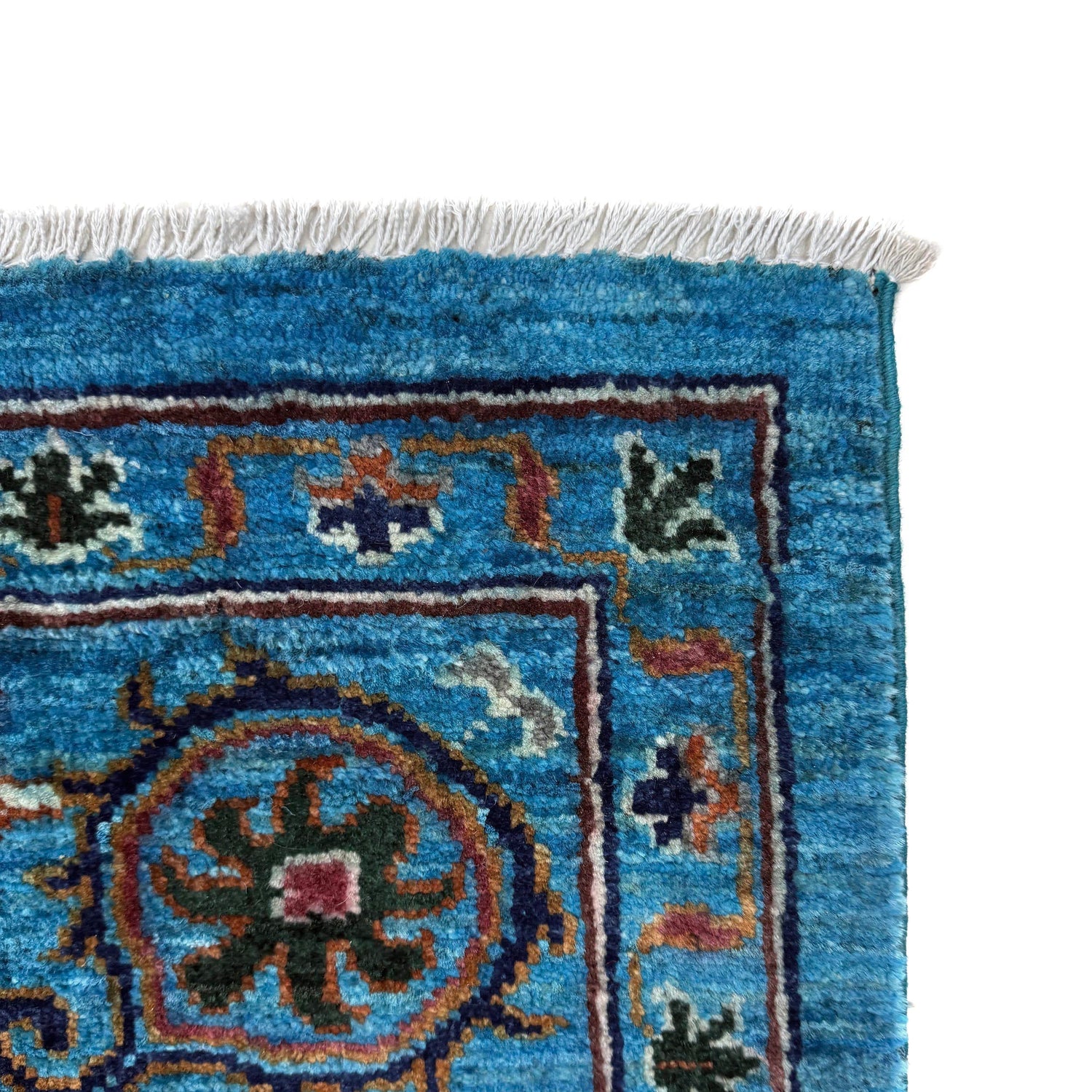 Hand-Knotted Blue Floral Sultani Area Rug – 6' 9" x 9' 6" ft (205 x 289 cm) | SKU: R39641