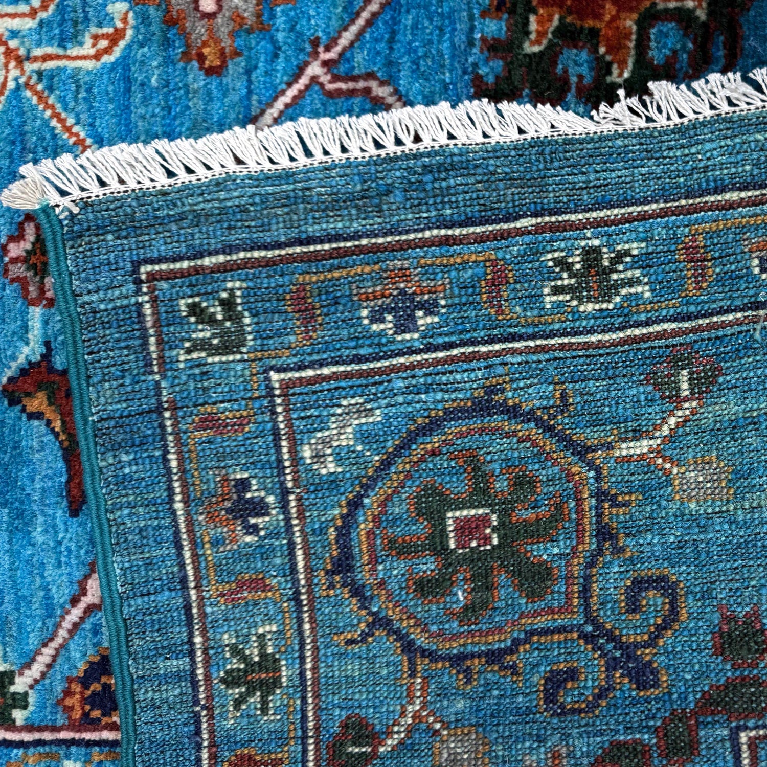 Hand-Knotted Blue Floral Sultani Area Rug – 6' 9" x 9' 6" ft (205 x 289 cm) | SKU: R39641