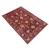 Hand-Knotted Red Floral Sultani Area Rug – 4' 0" x 6' 0" ft (122 x 183 cm) | SKU: R39642