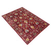 Hand-Knotted Red Floral Sultani Area Rug – 4' 0" x 6' 0" ft (122 x 183 cm) | SKU: R39642