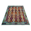 Hand-Knotted Multi Geometric Vegetable Kilim Area Rug – 5' 10" x 8' 0" ft (179 x 244 cm) | SKU: R39656