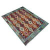 Hand-Knotted Multi Geometric Vegetable Kilim Area Rug – 5' 10" x 8' 0" ft (179 x 244 cm) | SKU: R39656