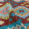 Hand-Knotted Multi Geometric Vegetable Kilim Area Rug – 5' 10" x 8' 0" ft (179 x 244 cm) | SKU: R39656