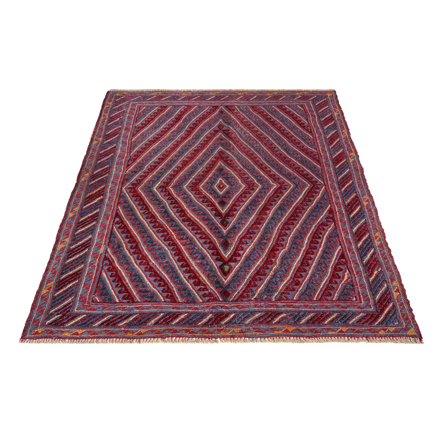 Handmade Afghan Carpet – 4' 8" x 5' 10" ft (142 x 177 cm) | SKU: R39733