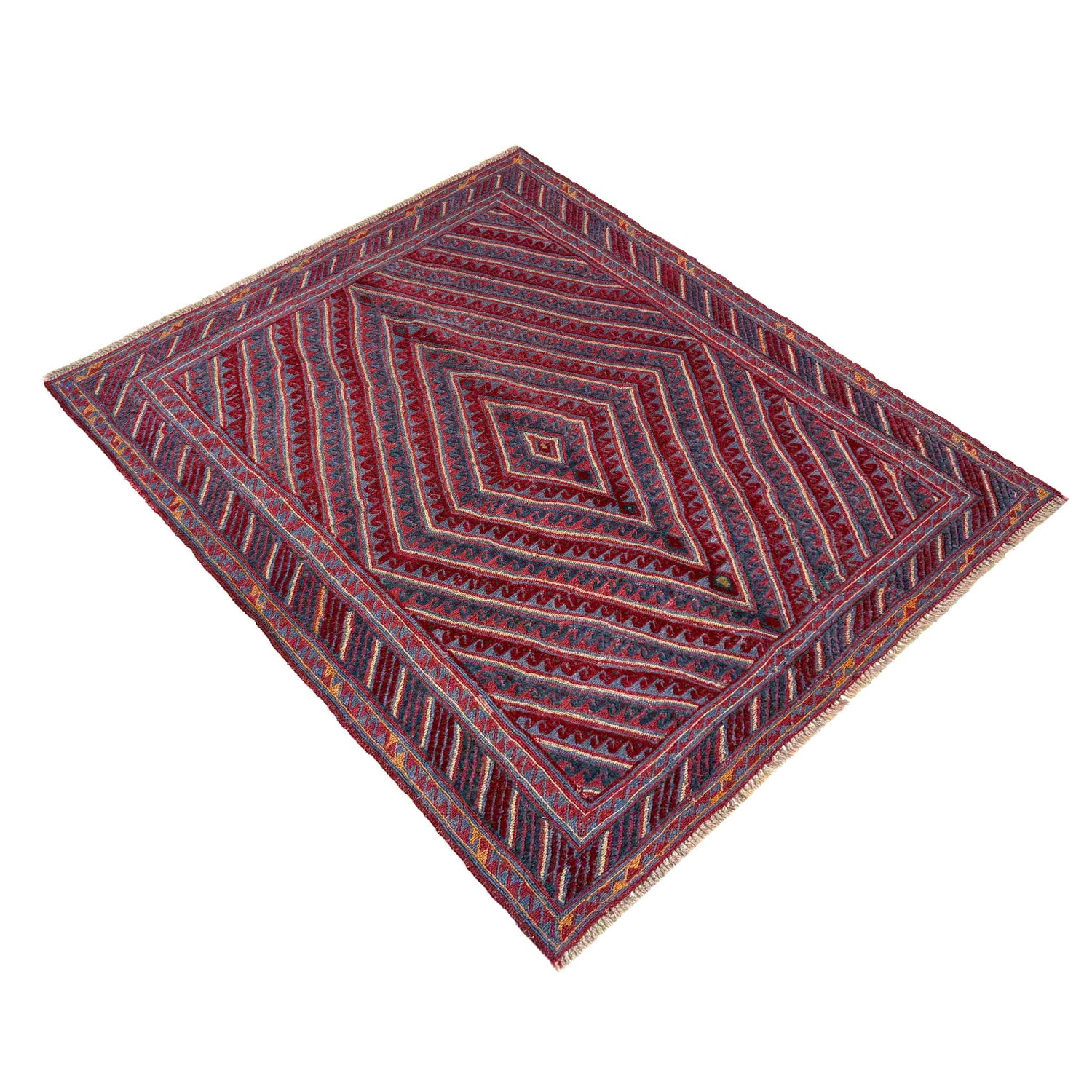 Handmade Afghan Carpet – 4' 8" x 5' 10" ft (142 x 177 cm) | SKU: R39733