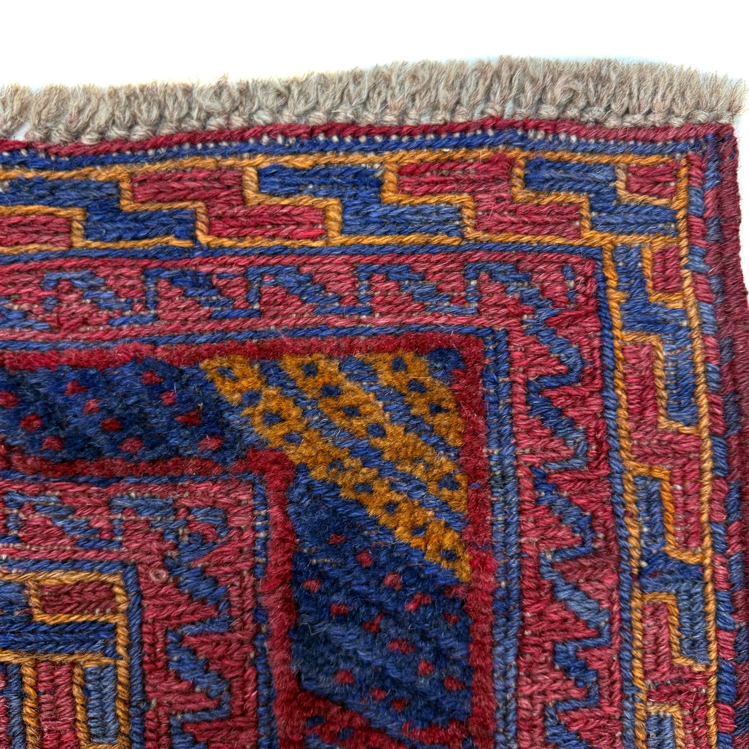 Red Color Mashwani Area Rug – 4' 10" x 5' 11" ft (147 x 180 cm) | SKU: R39734
