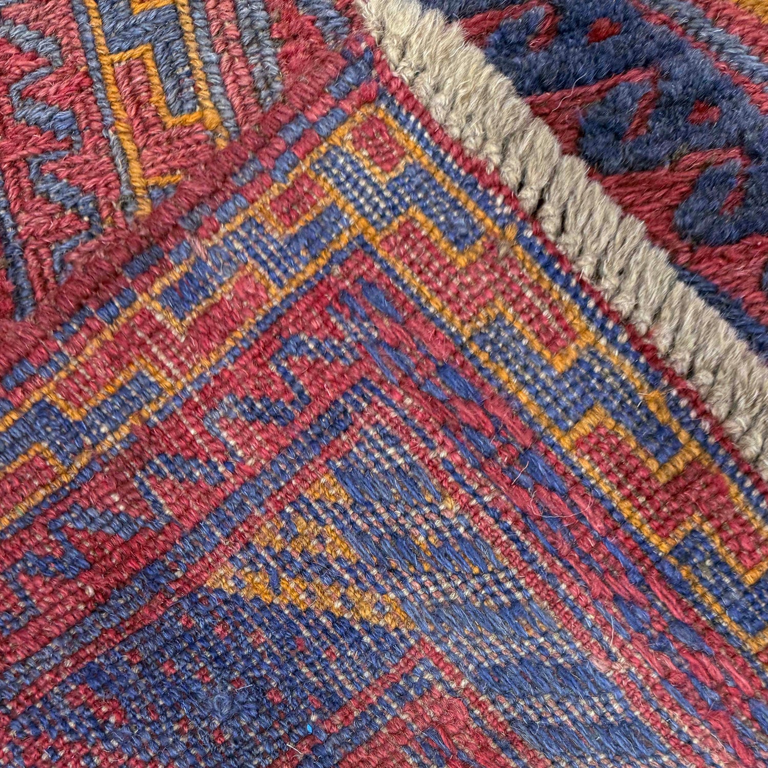 Red Color Mashwani Area Rug – 4' 10" x 5' 11" ft (147 x 180 cm) | SKU: R39734