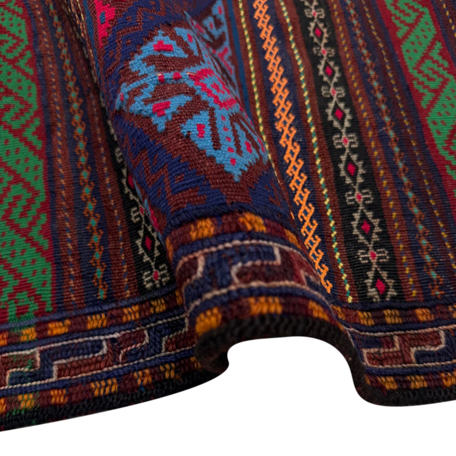 Hand-Knotted Multi Geometric Laghari Kilim Area Rug – 4' 5" x 7' 5" ft (134 x 225 cm) | SKU: R39750