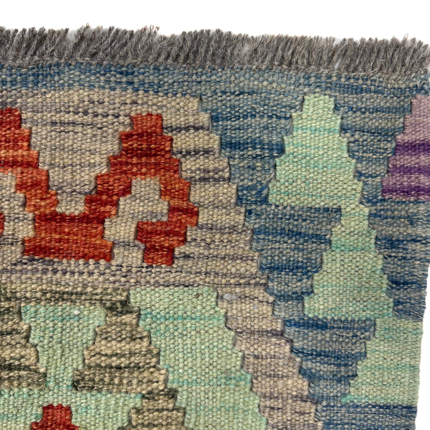 Hand-Knotted Multi Geometric Vegetable Kilim Area Rug – 6' 11" x 9' 7" ft (212 x 293 cm) | SKU: R39758