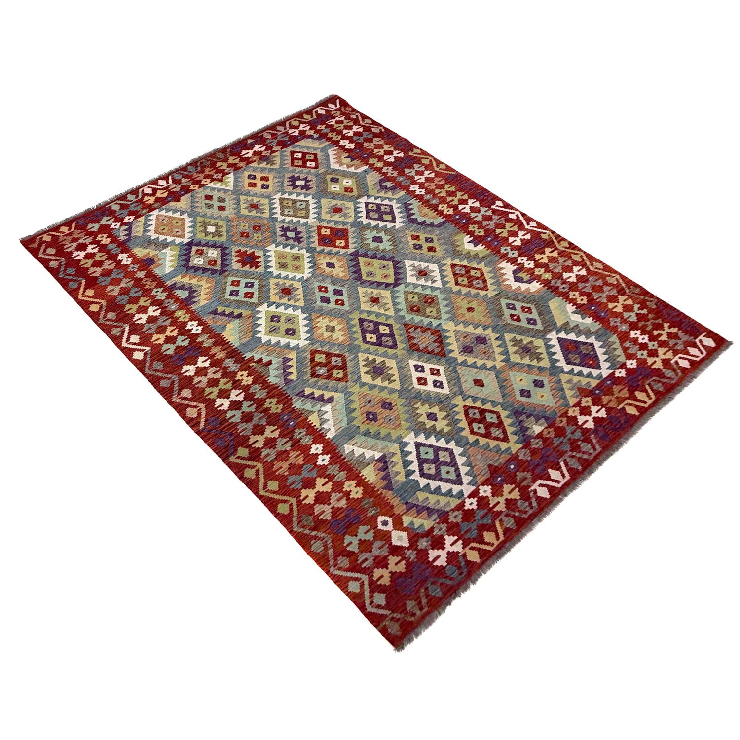 Hand Knotted Flatweave Kilim – 6' 9" x 9' 8" ft (207 x 295 cm) | SKU: R39759