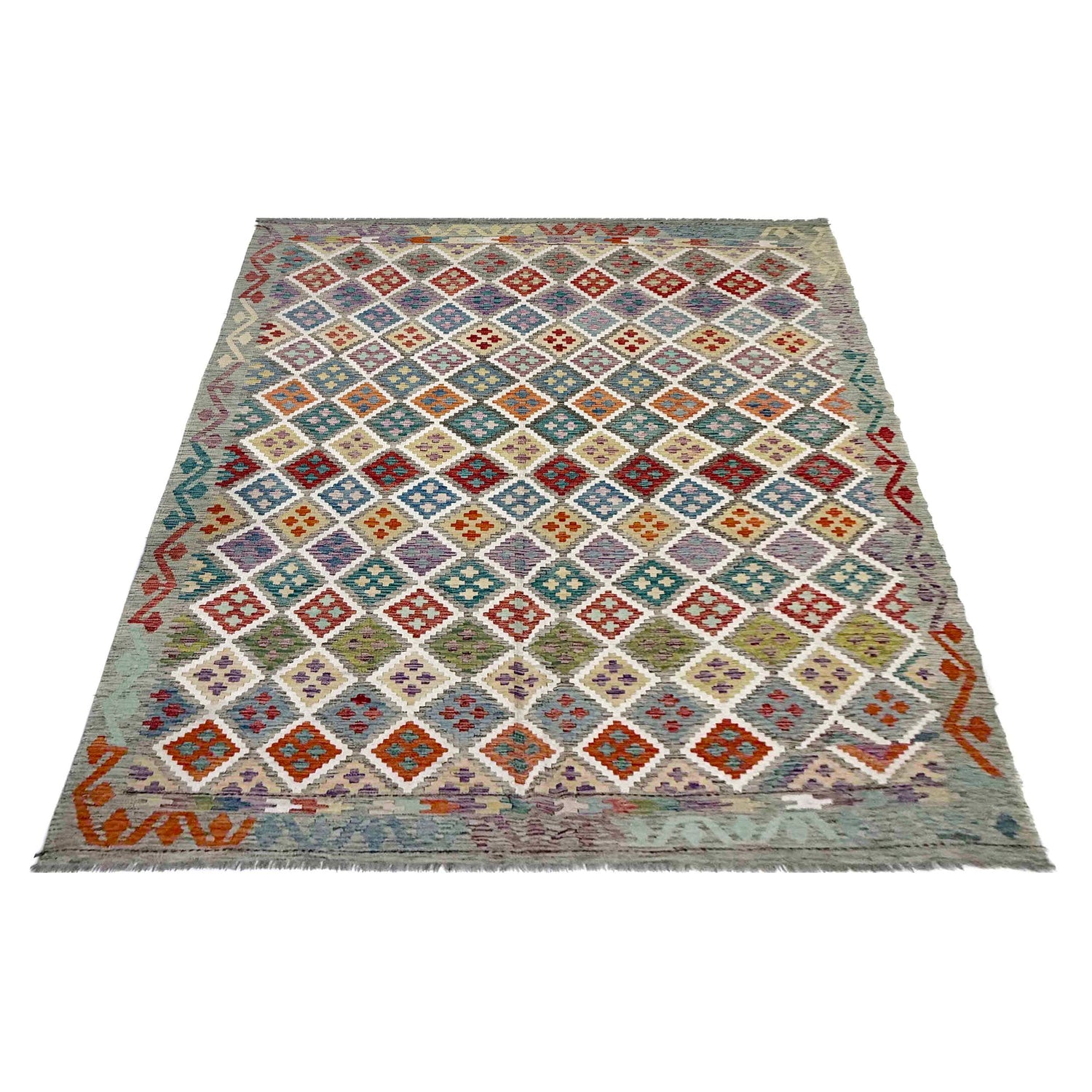 Hand Knotted Flatweave Kilim – 7' 1" x 9' 8" ft (216 x 295 cm) | SKU: R39760
