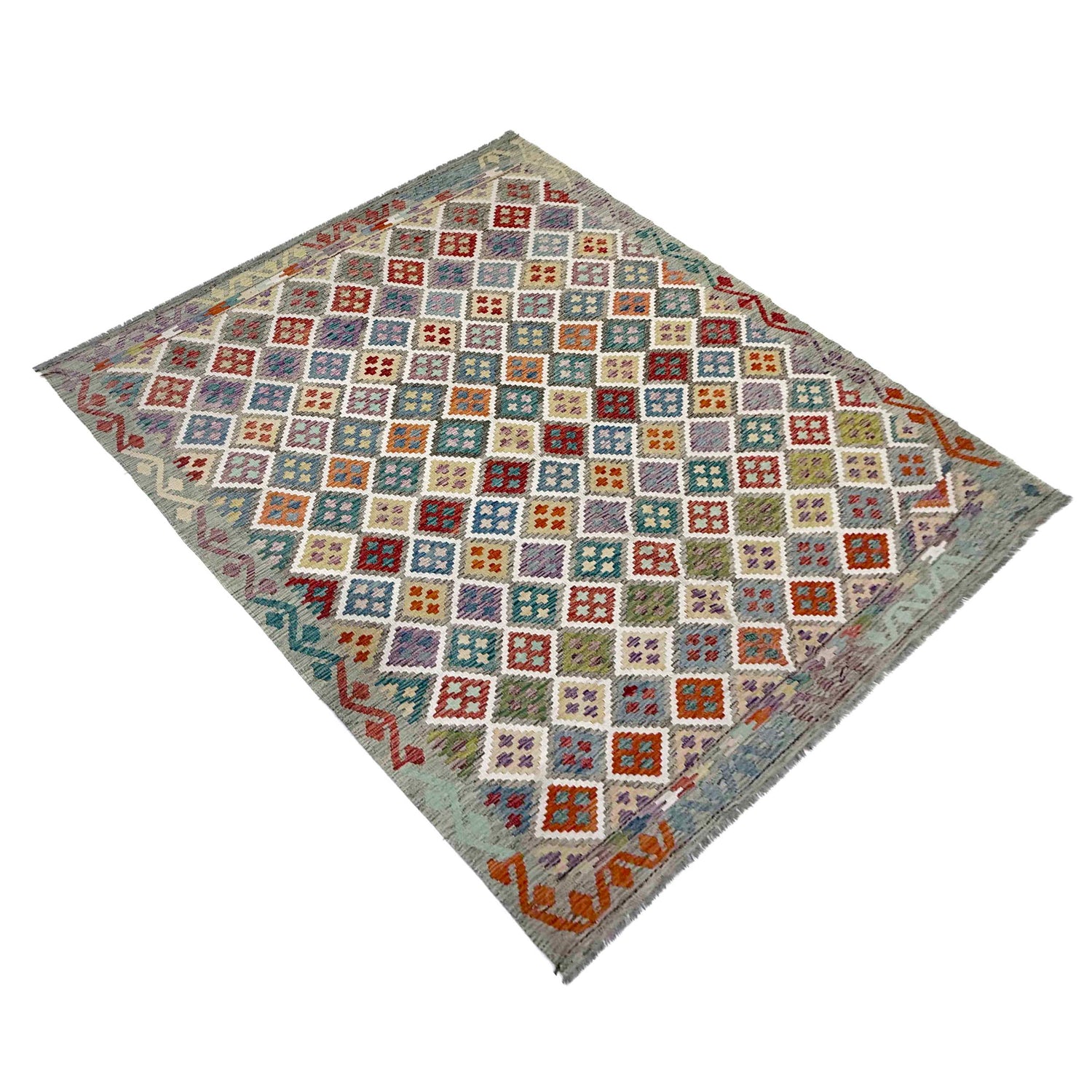 Hand Knotted Flatweave Kilim – 7' 1" x 9' 8" ft (216 x 295 cm) | SKU: R39760