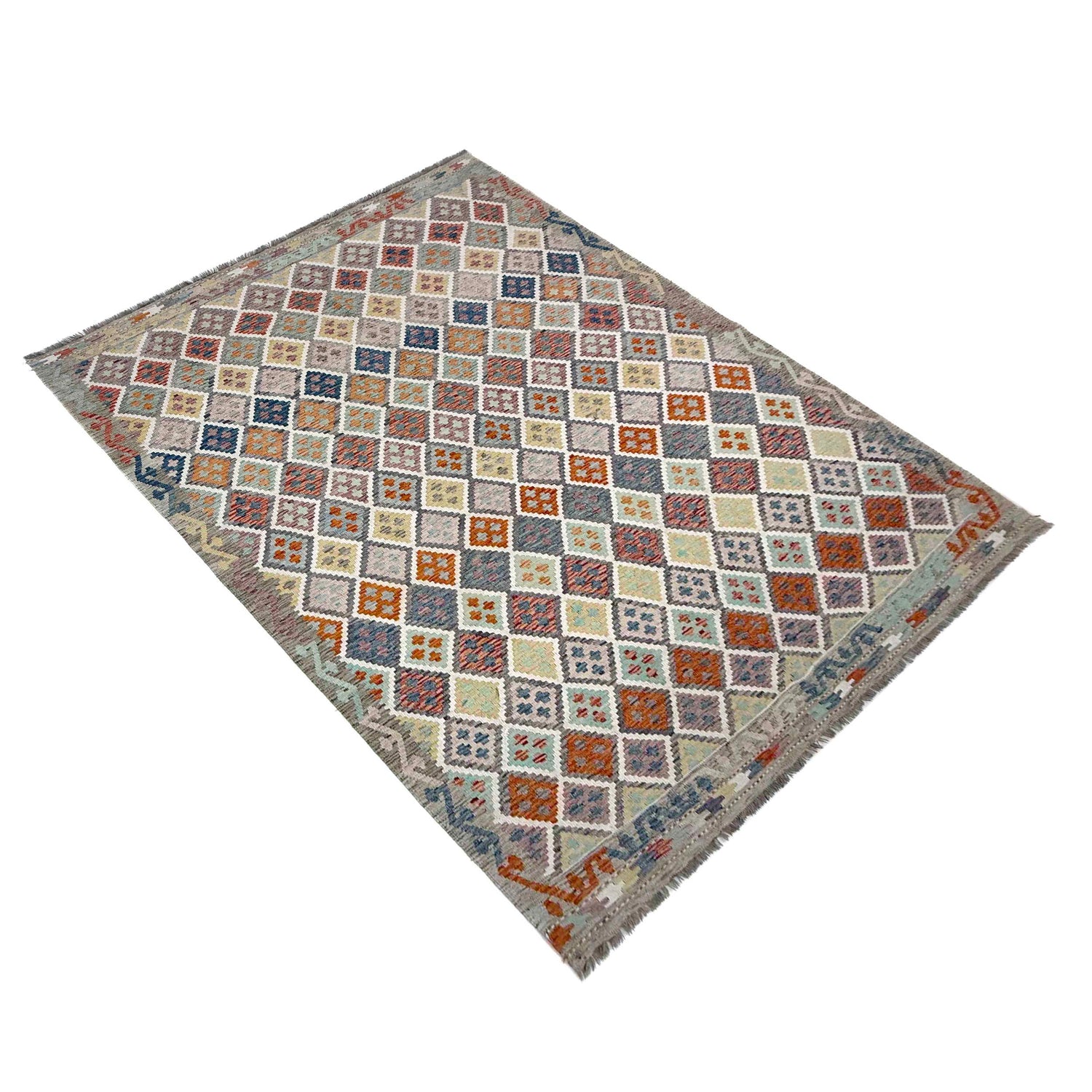 Hand Made Afghan Kilim – 6' 10" x 9' 8" ft (209 x 295 cm) | SKU: R39761