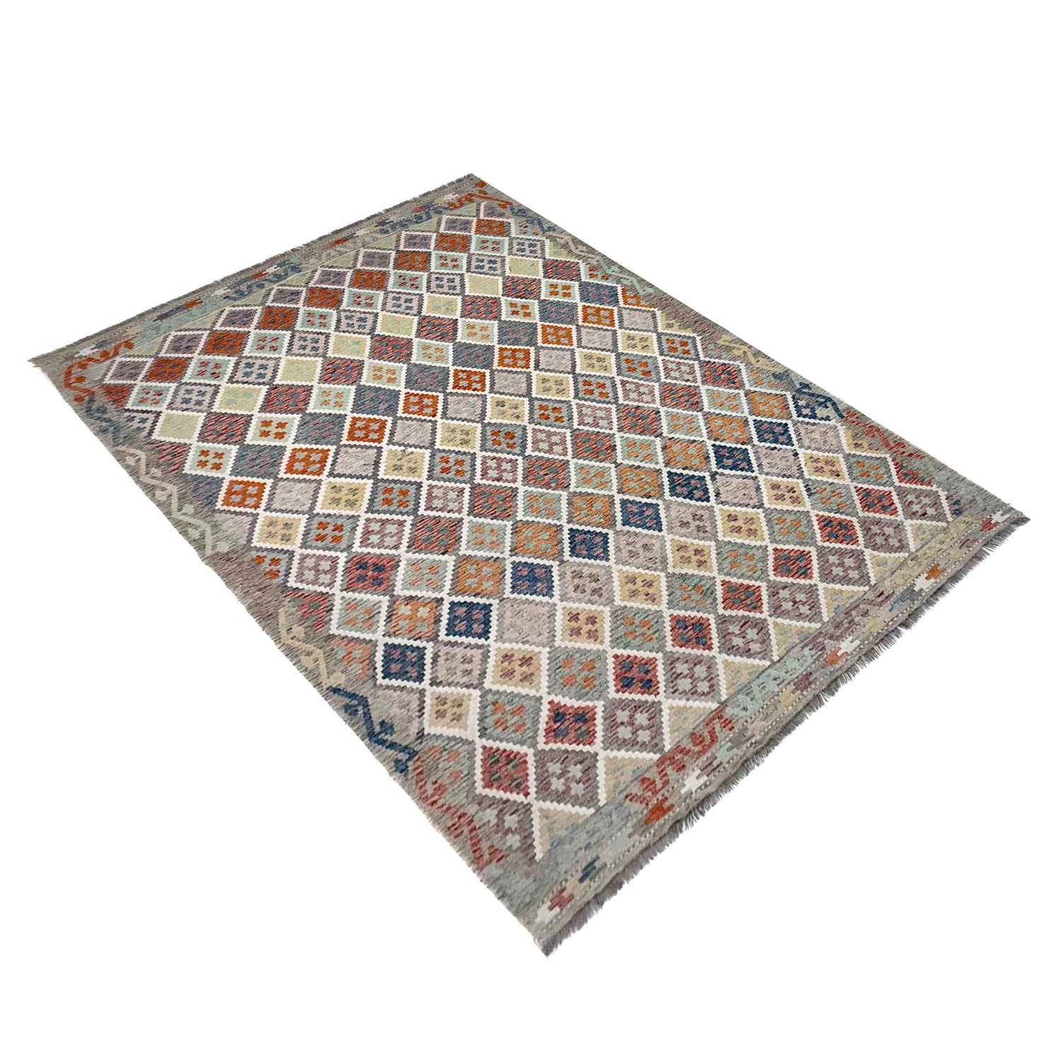 Hand Made Afghan Kilim – 6' 10" x 9' 8" ft (209 x 295 cm) | SKU: R39761