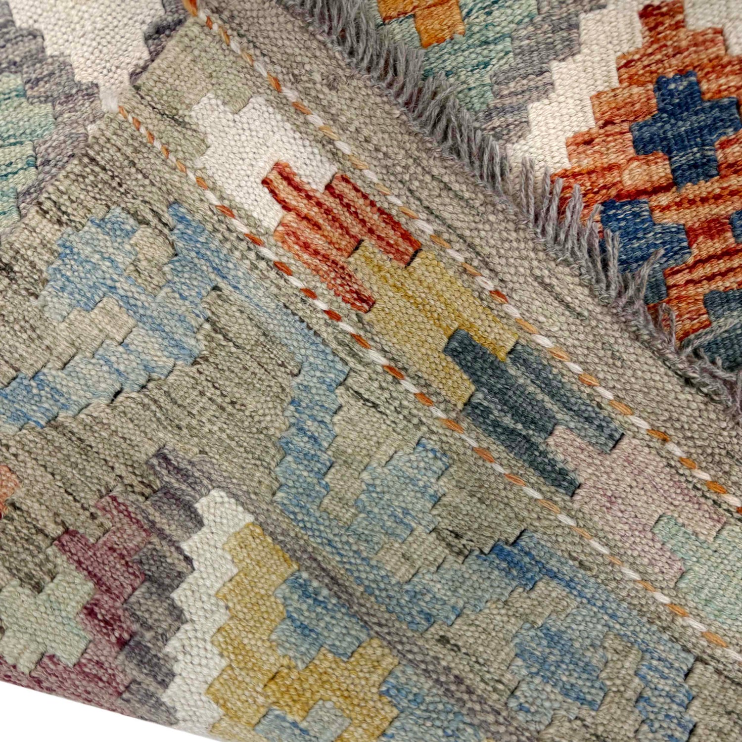 Hand Made Afghan Kilim – 6' 10" x 9' 8" ft (209 x 295 cm) | SKU: R39761