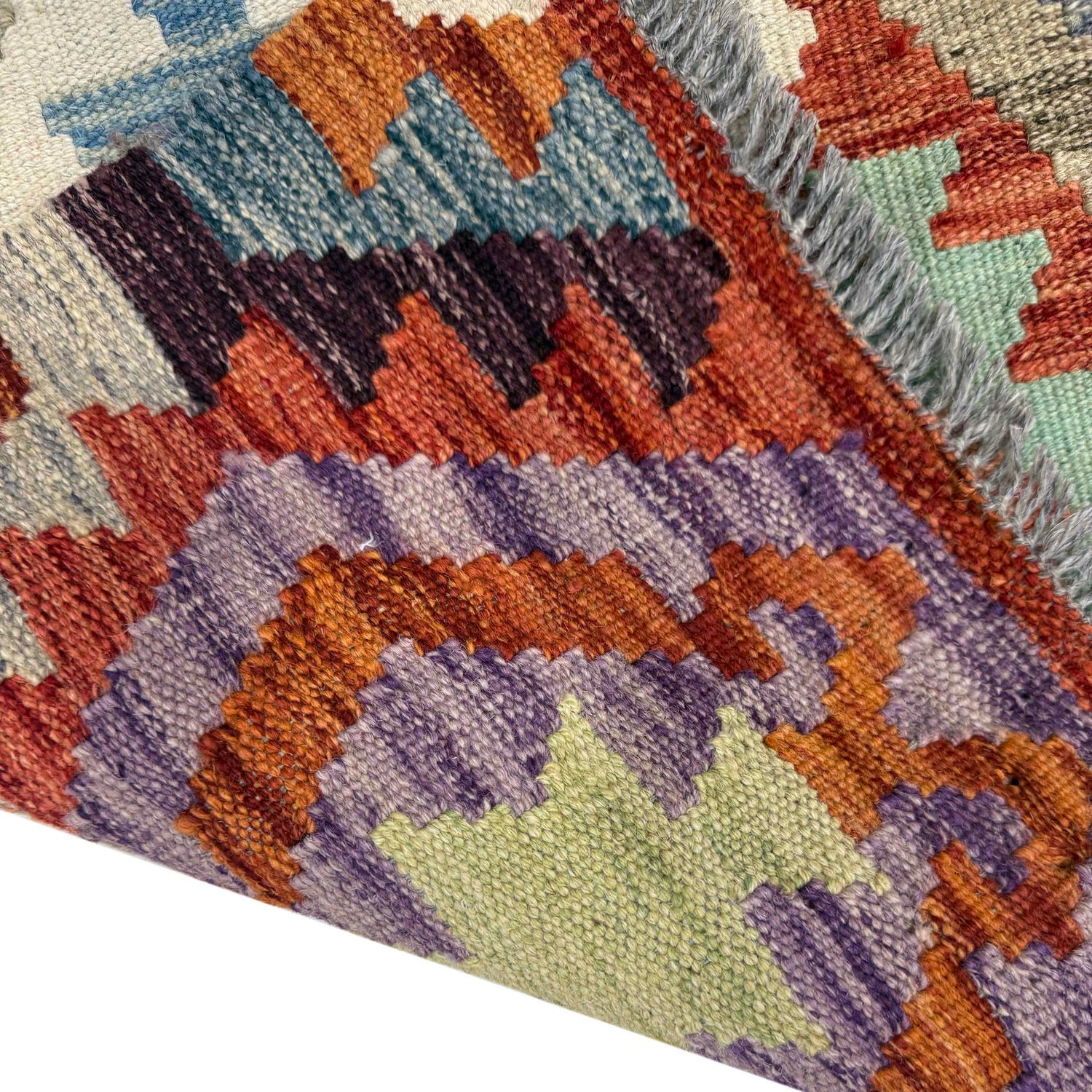 Hand Made Afghan Kilim – 6' 11" x 9' 8" ft (210 x 294 cm) | SKU: R39762