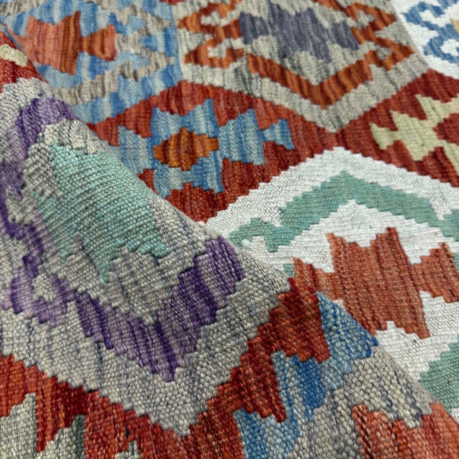 Hand Made Afghan Kilim – 6' 11" x 9' 8" ft (210 x 294 cm) | SKU: R39762