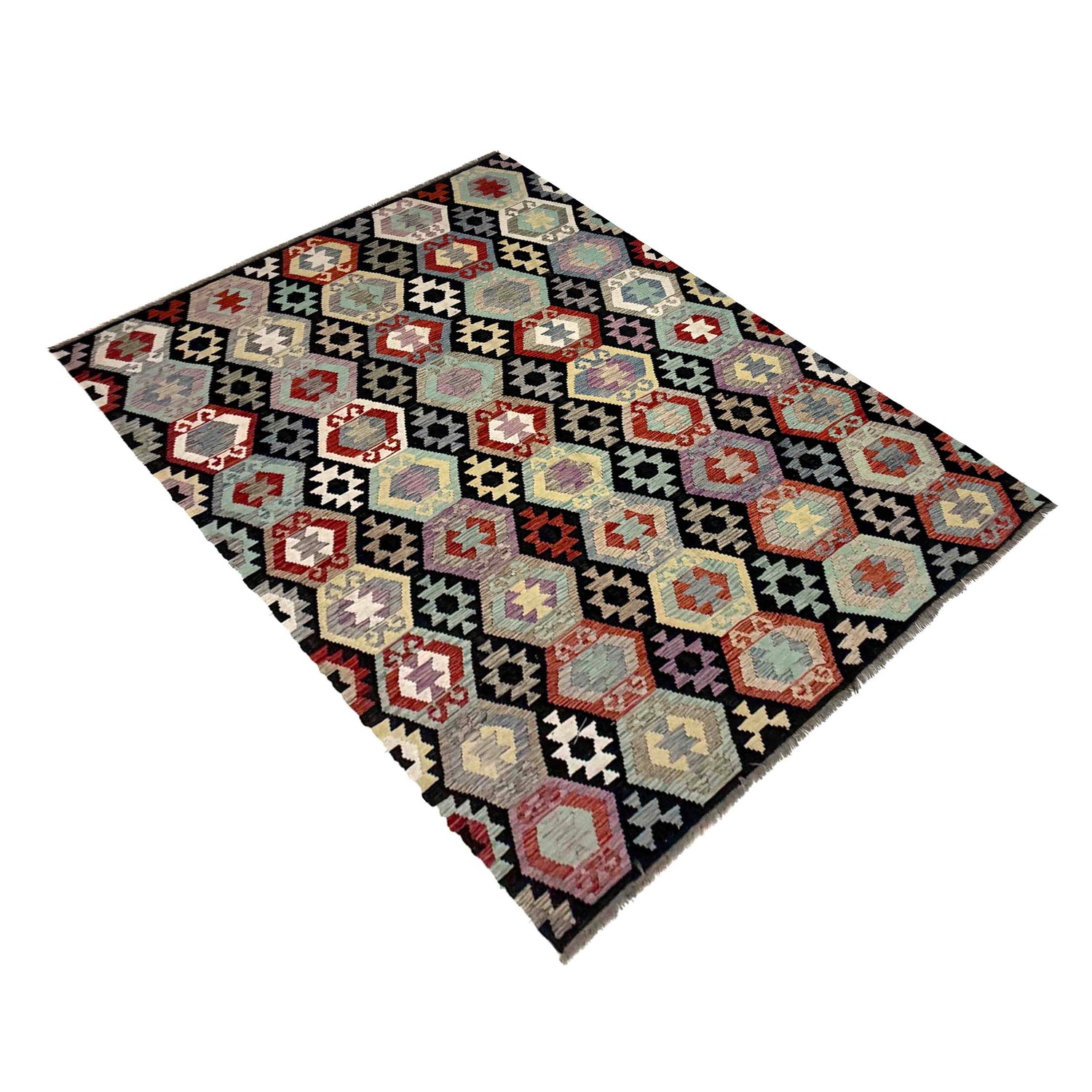 Handmade Vegetable Kilim – 6' 8" x 9' 7" ft (204 x 292 cm) | SKU: R39764