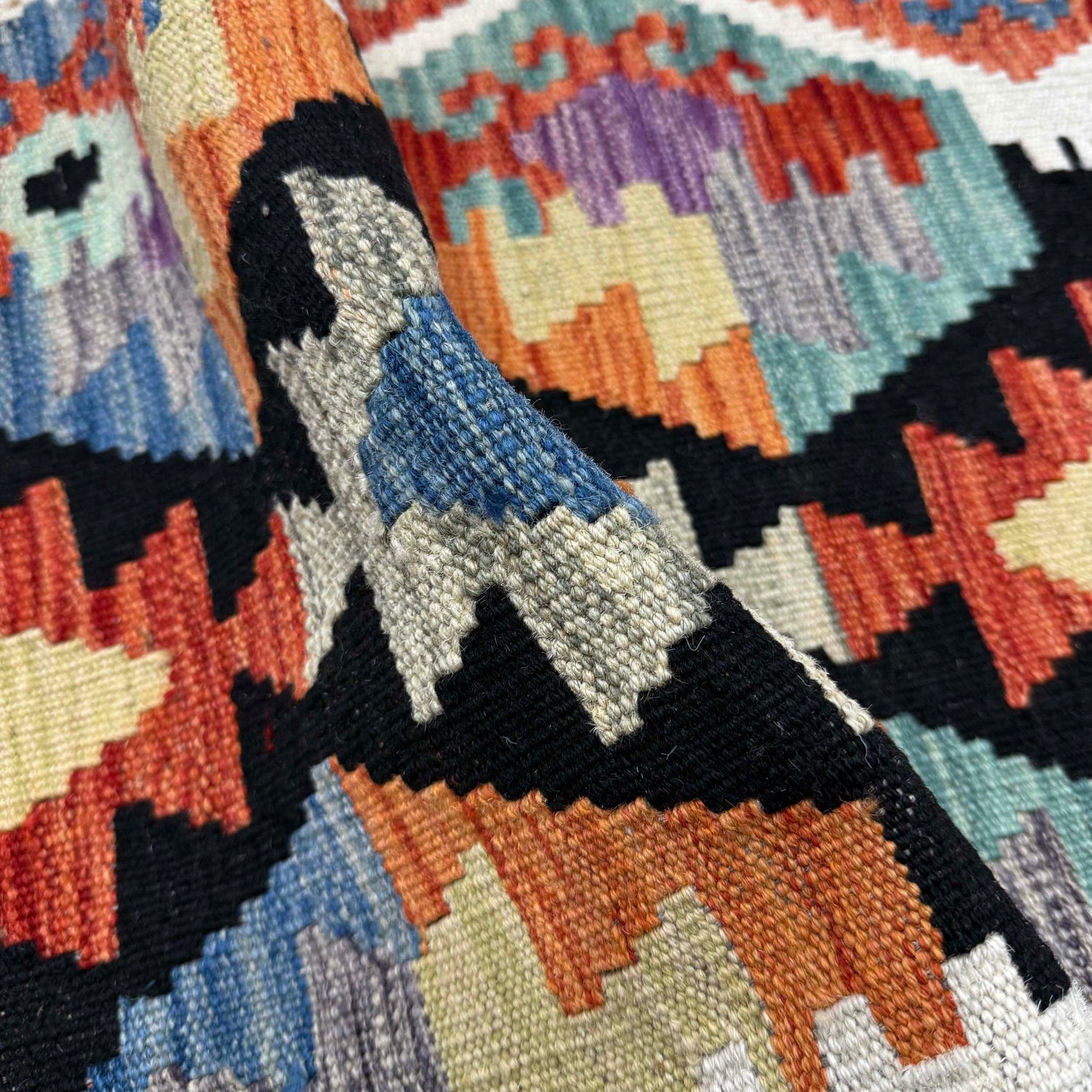 Hand Made Afghan Kilim – 6' 8" x 9' 9" ft (204 x 297 cm) | SKU: R39767