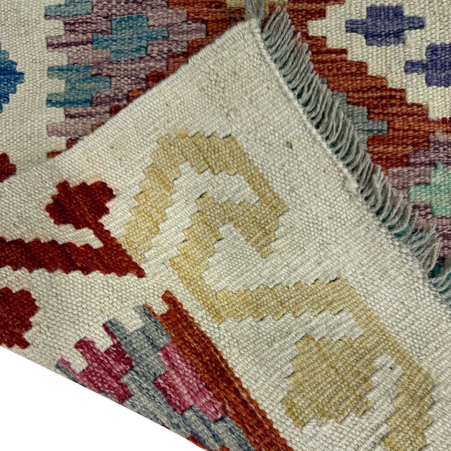 Colorful Flat-Weave Wool Kilim – 6' 7" x 9' 7" ft (200 x 293 cm) | SKU: R39769