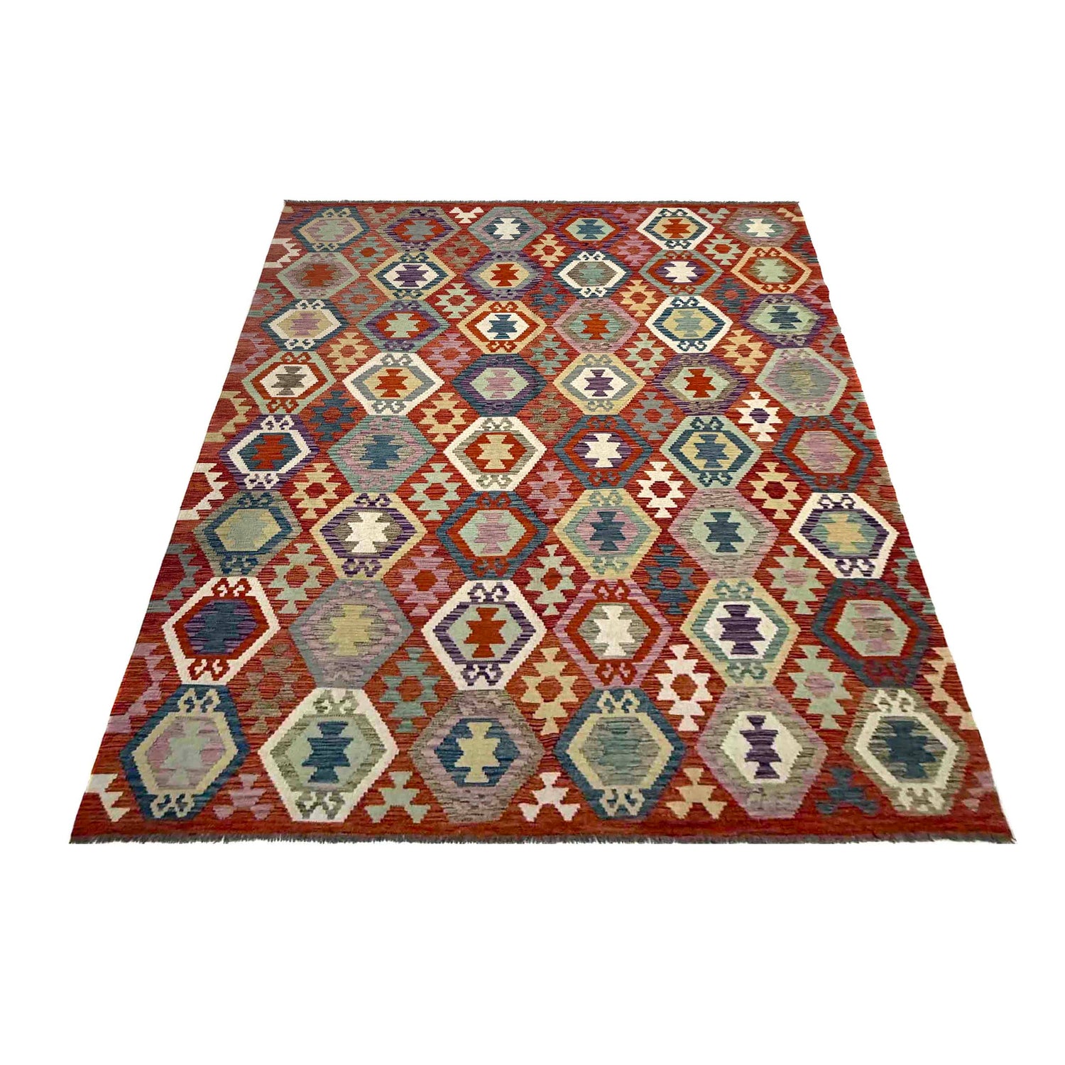 Handmade Vegetable Kilim – 6' 9" x 9' 8" ft (206 x 294 cm) | SKU: R39771
